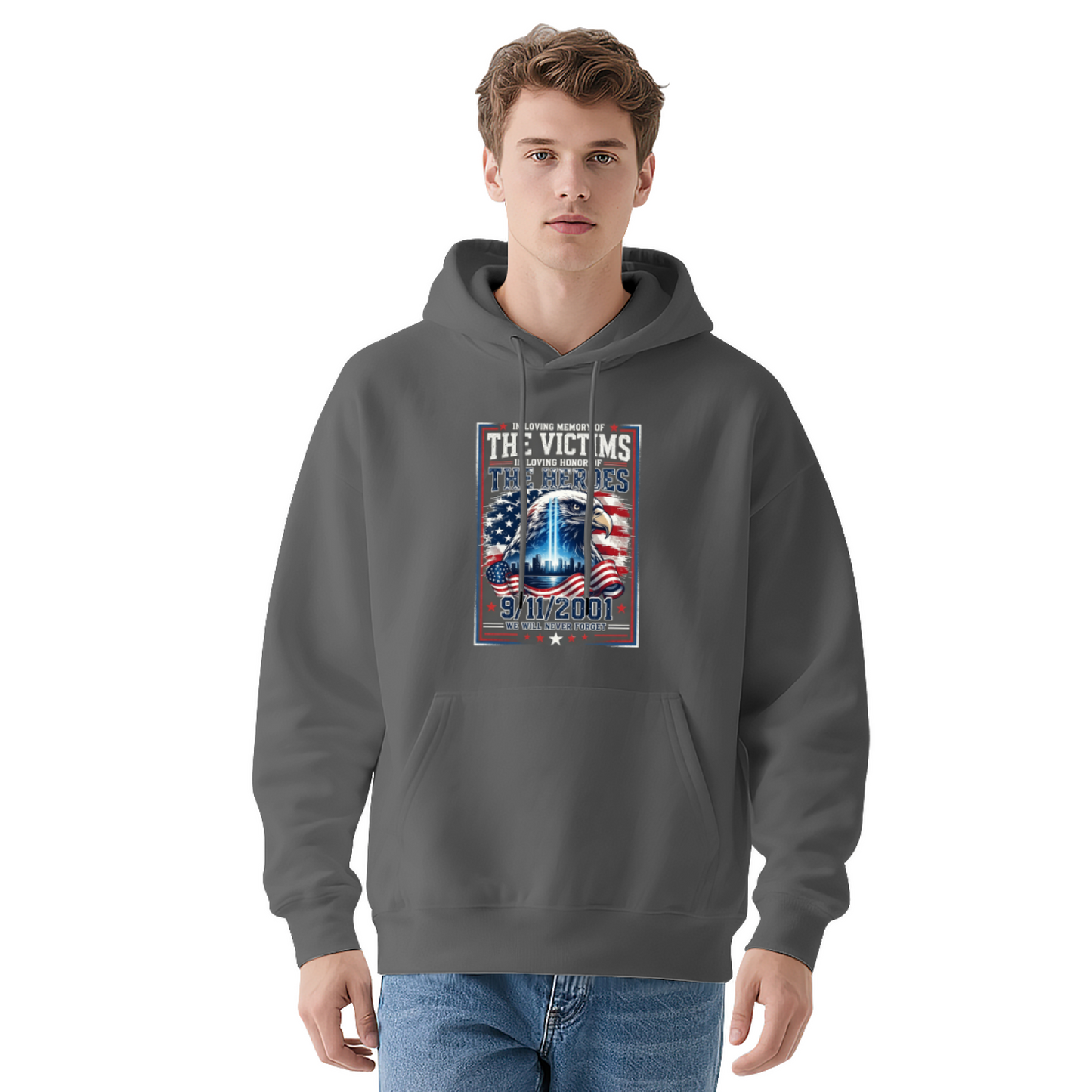 In Loving Memory Of Victims And Heroes 9/11 Vintage Poster Hoodie