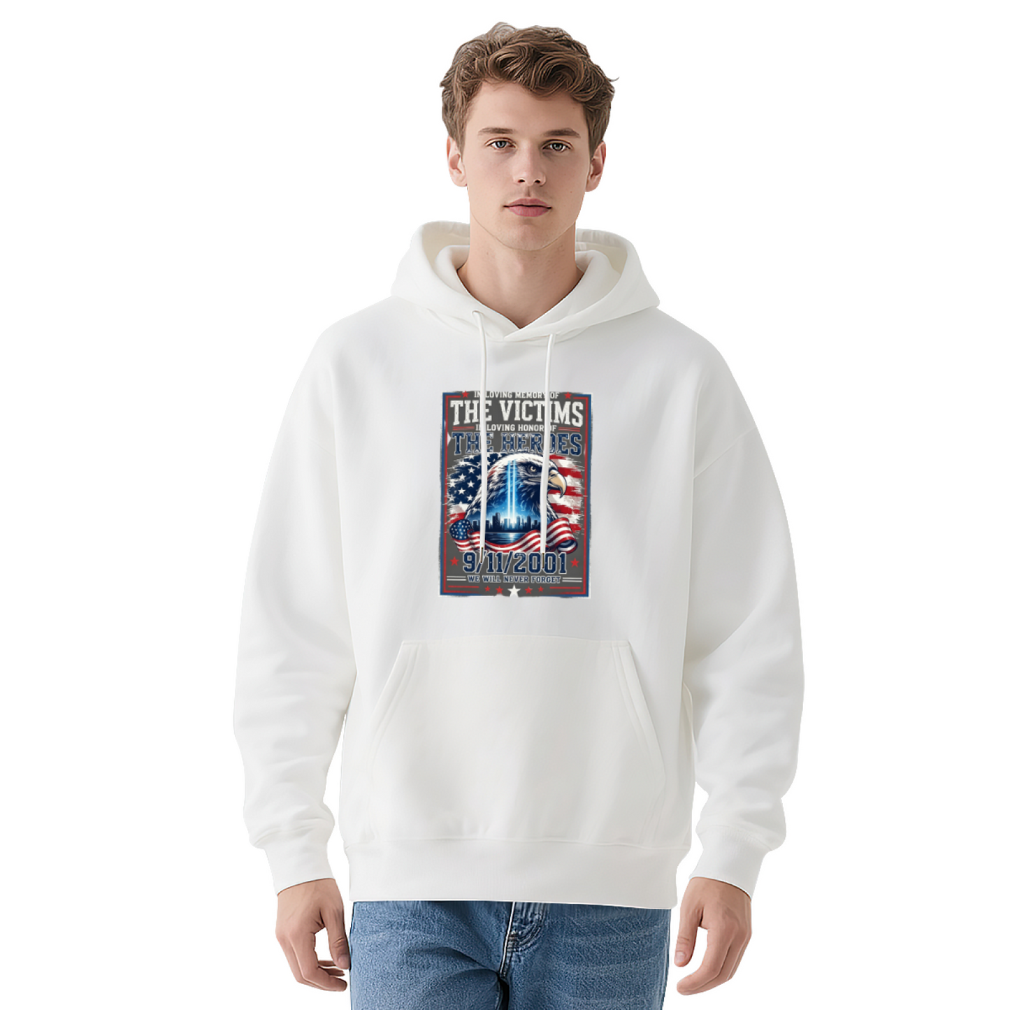 In Loving Memory Of Victims And Heroes 9/11 Vintage Poster Hoodie
