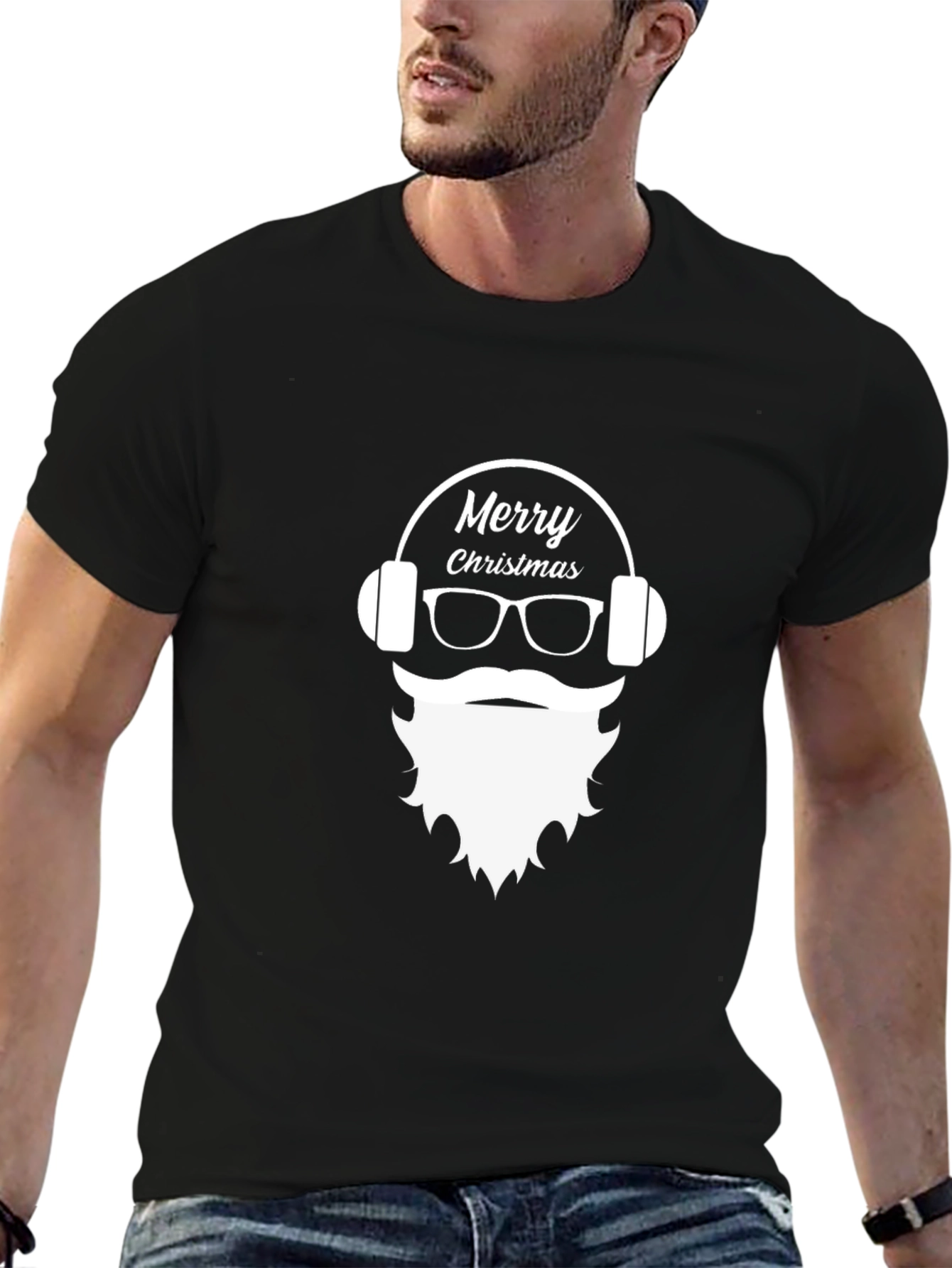 Merry Christmas Santa Headphone T-Shirt