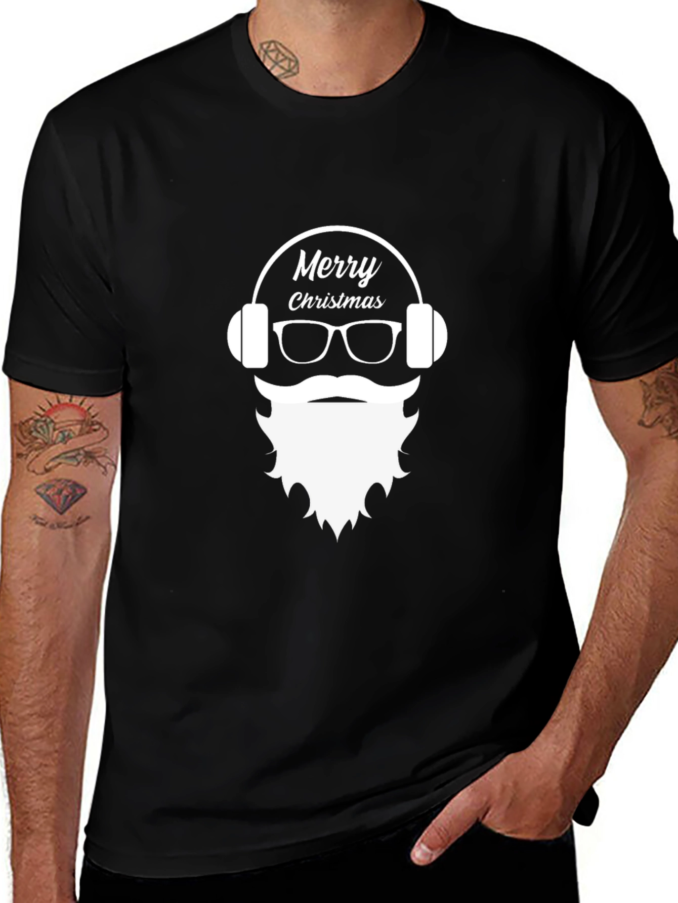 Merry Christmas Santa Headphone T-Shirt
