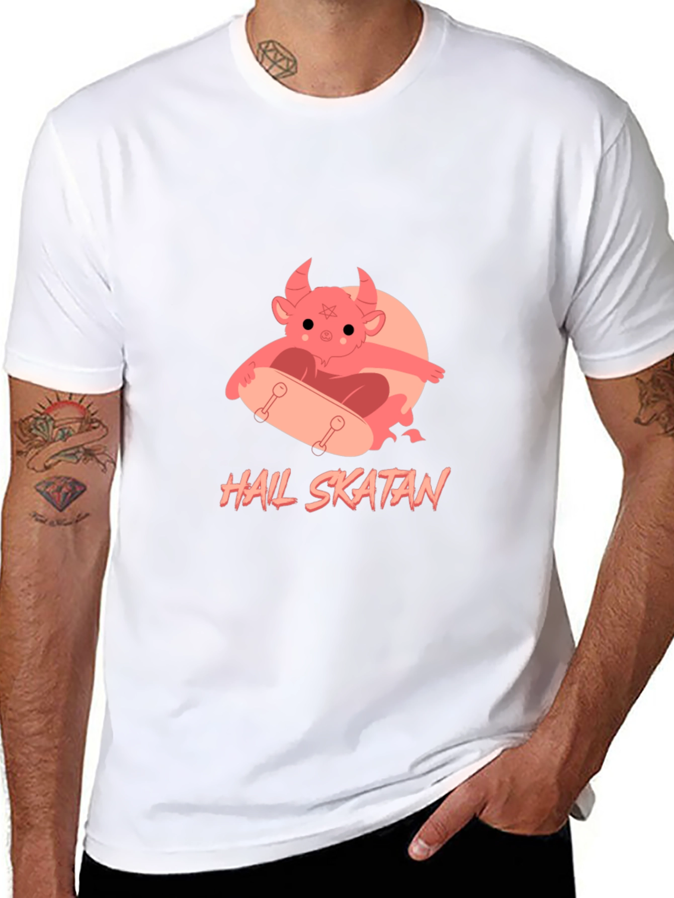 Hail Skatan T-Shirt - Devil Skateboard Graphic