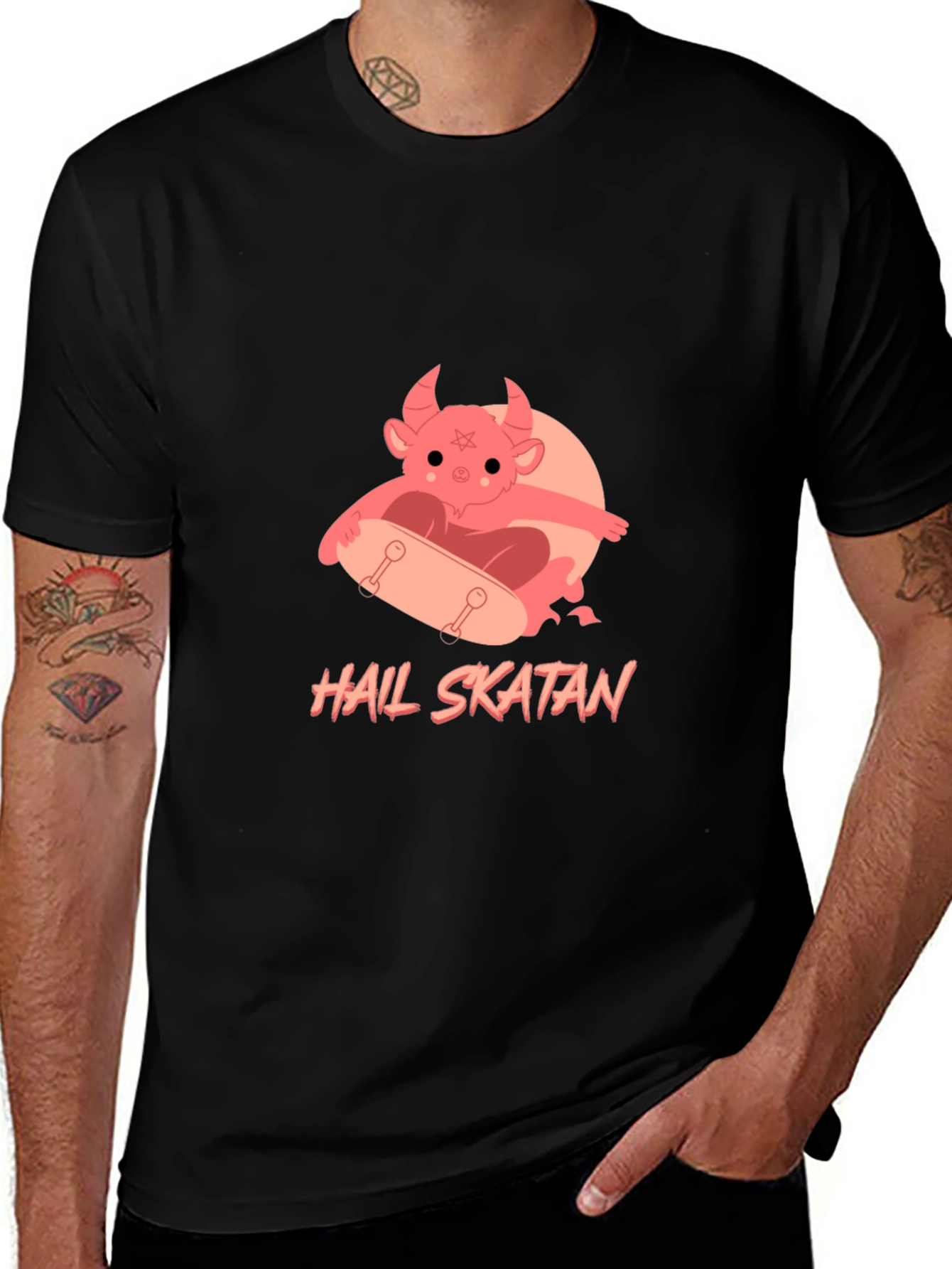 Hail Skatan T-Shirt - Devil Skateboard Graphic