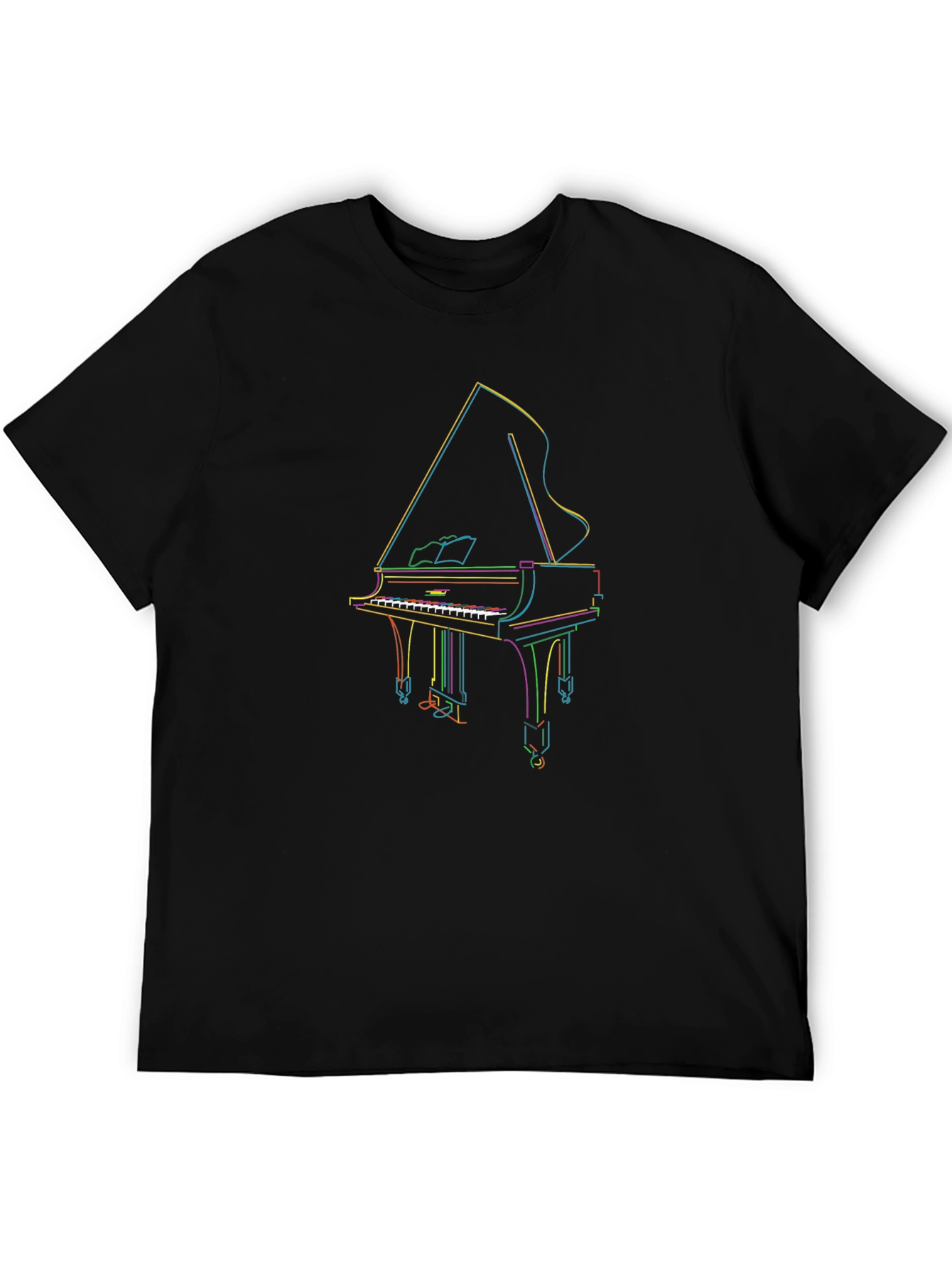 Grand Piano Outline T-Shirt - Music Lover Tee
