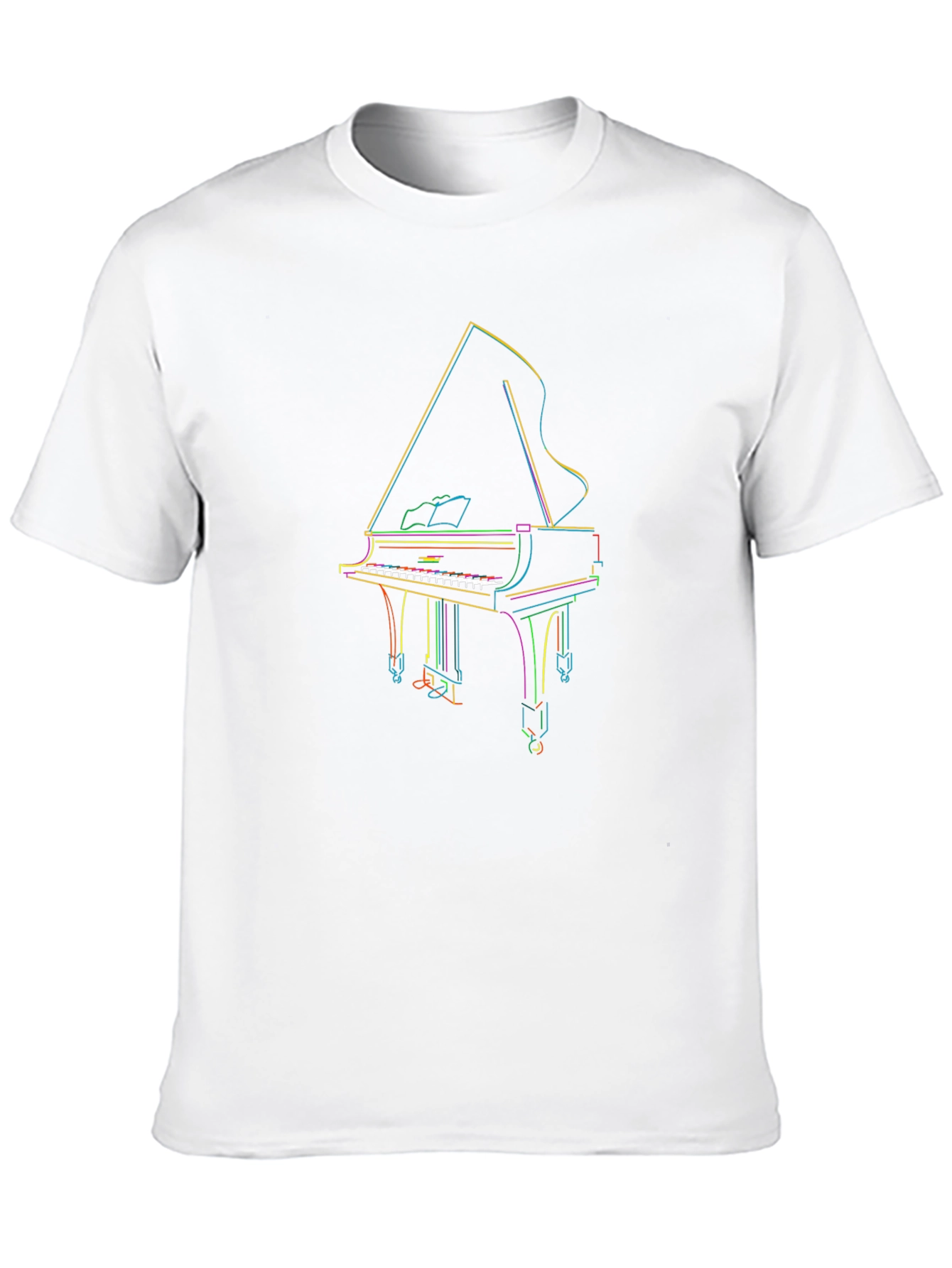 Grand Piano Outline T-Shirt - Music Lover Tee