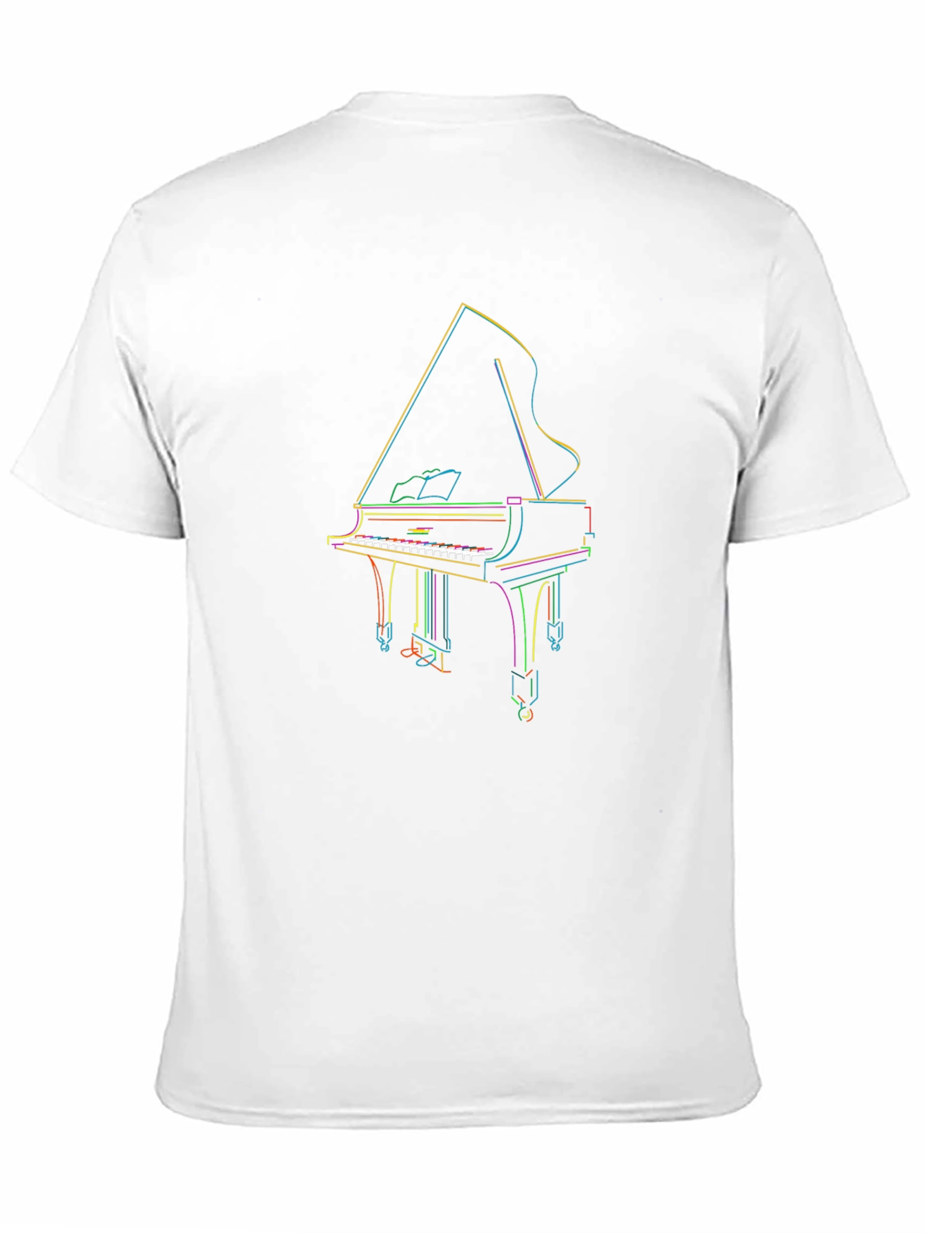 Grand Piano Outline T-Shirt - Music Lover Tee
