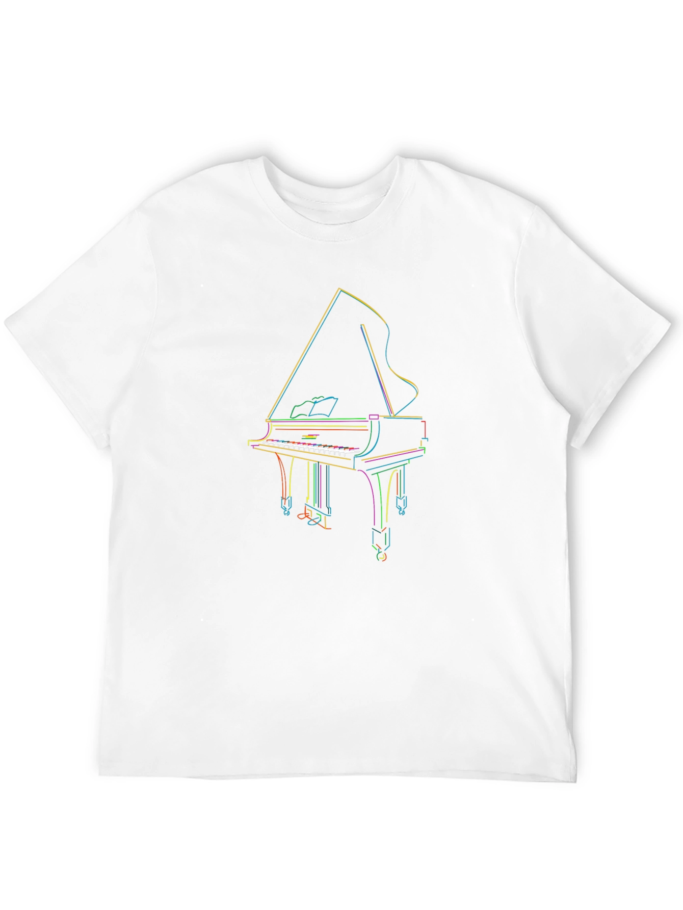 Grand Piano Outline T-Shirt - Music Lover Tee
