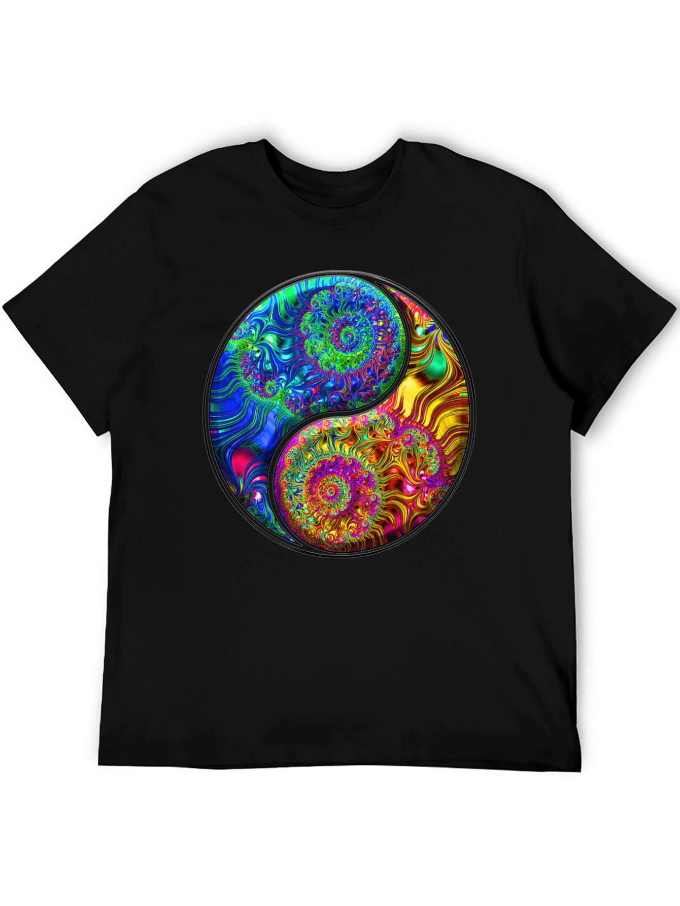 Yin Yang Spiral Fractal T-Shirt - Unique Graphic Tee