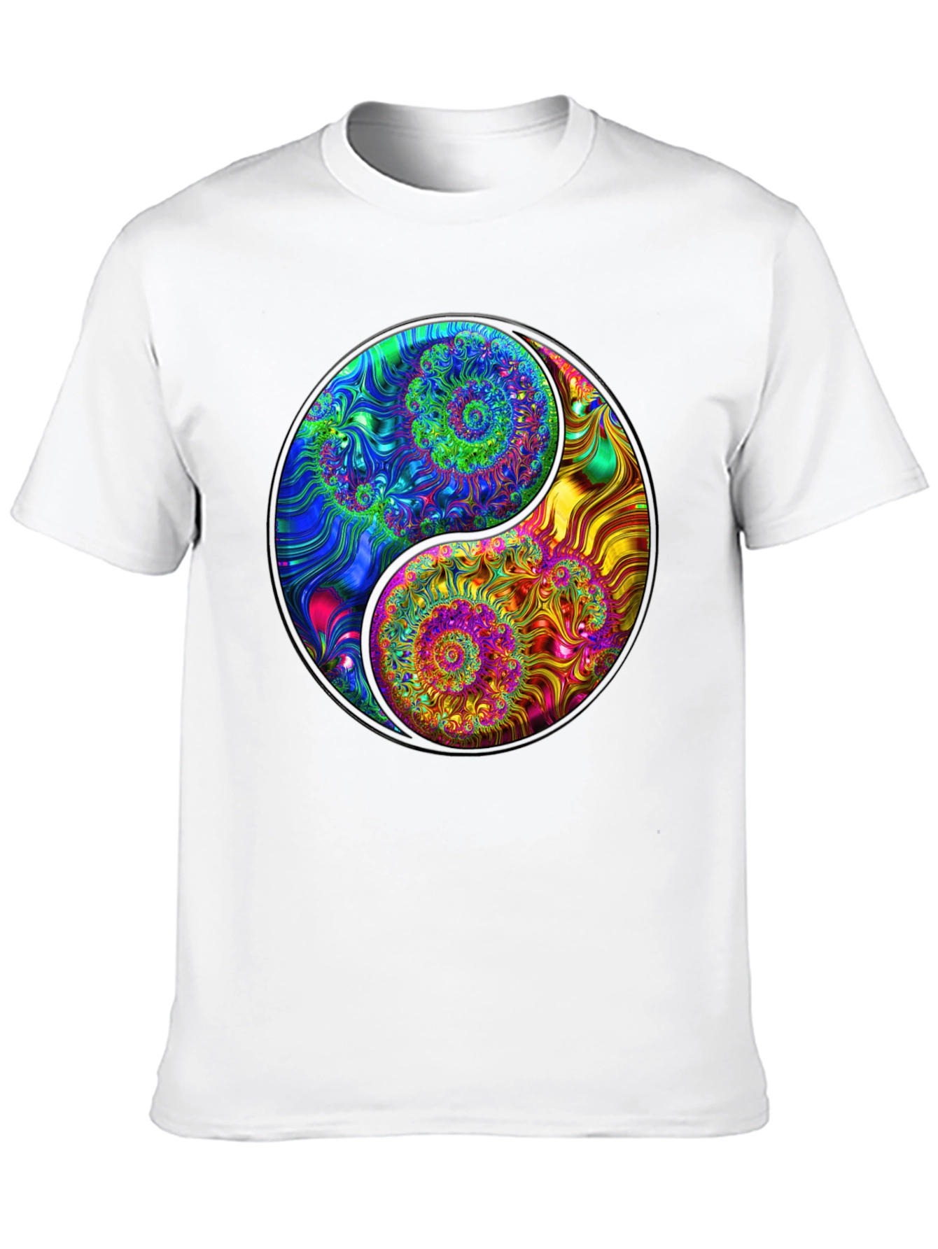 Yin Yang Spiral Fractal T-Shirt - Unique Graphic Tee
