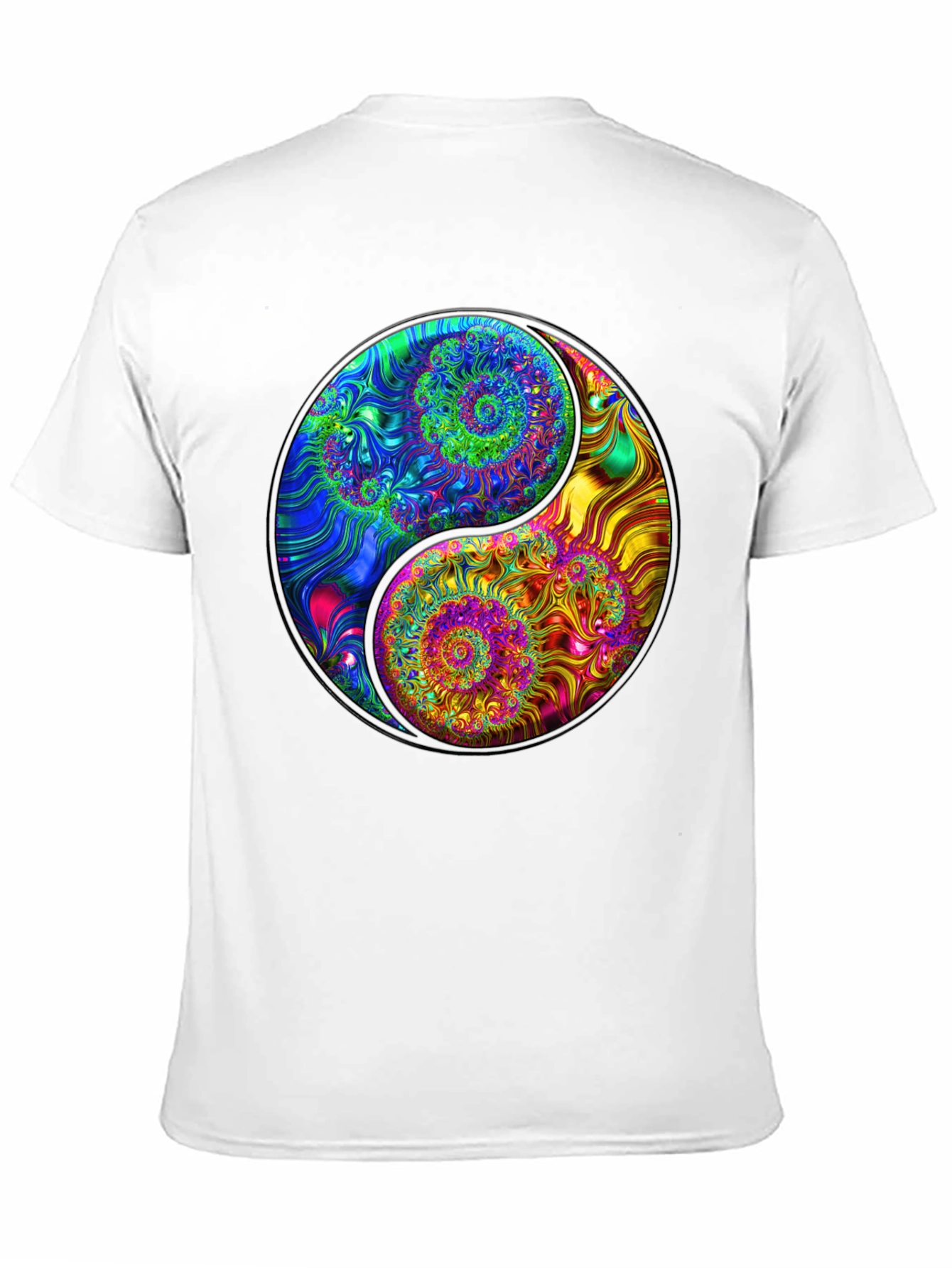 Yin Yang Spiral Fractal T-Shirt - Unique Graphic Tee