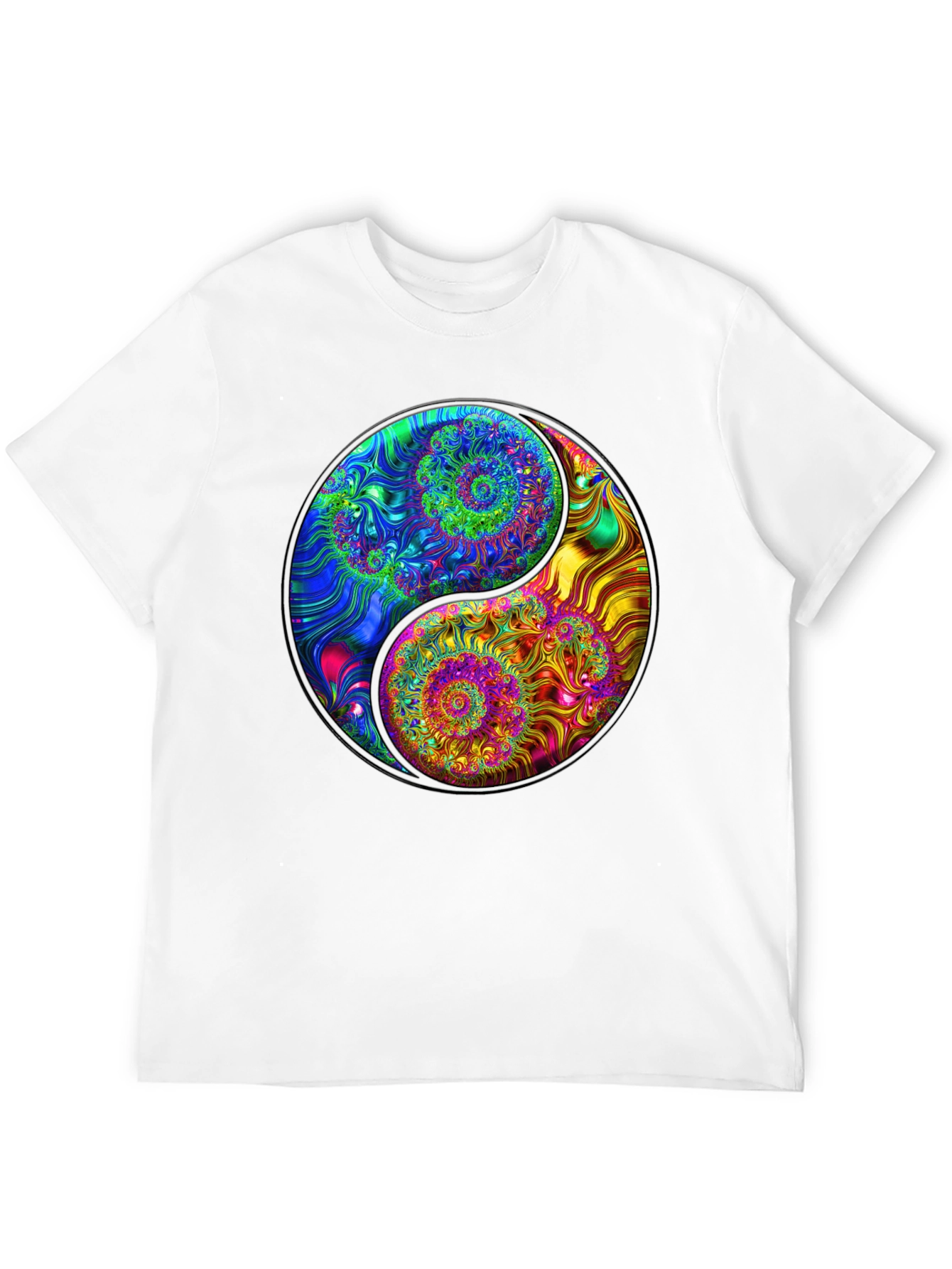 Yin Yang Spiral Fractal T-Shirt - Unique Graphic Tee