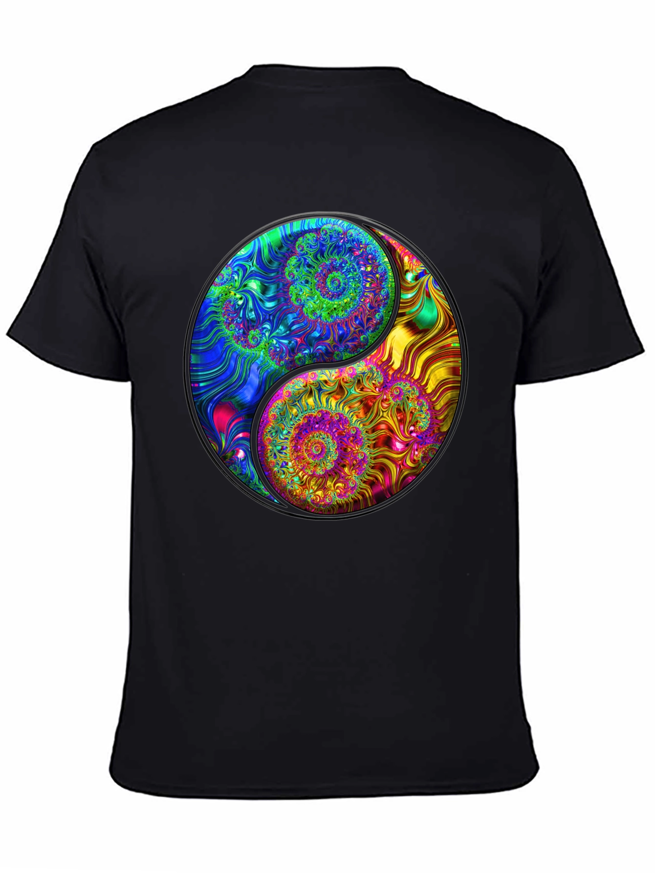 Yin Yang Spiral Fractal T-Shirt - Unique Graphic Tee
