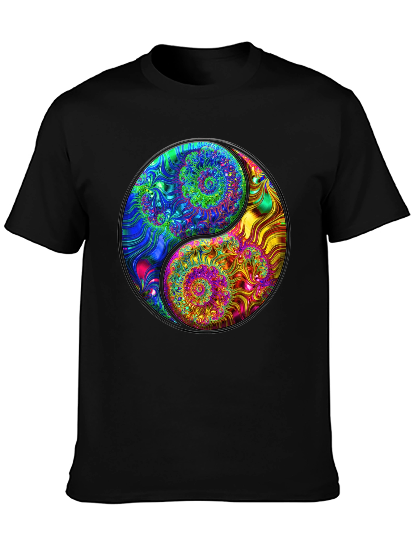 Yin Yang Spiral Fractal T-Shirt - Unique Graphic Tee