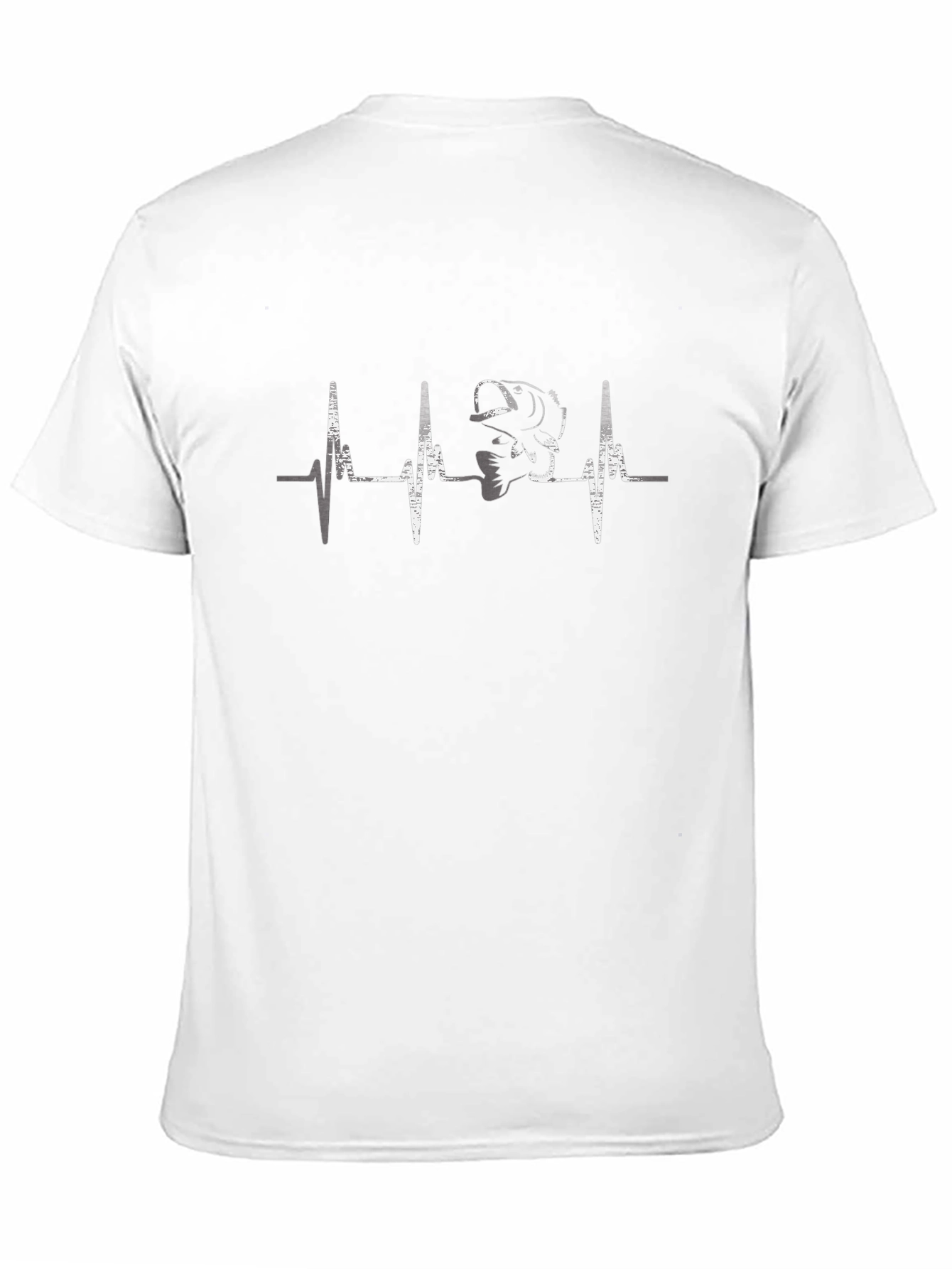 Bass Fishing Heartbeat T-Shirt - Black