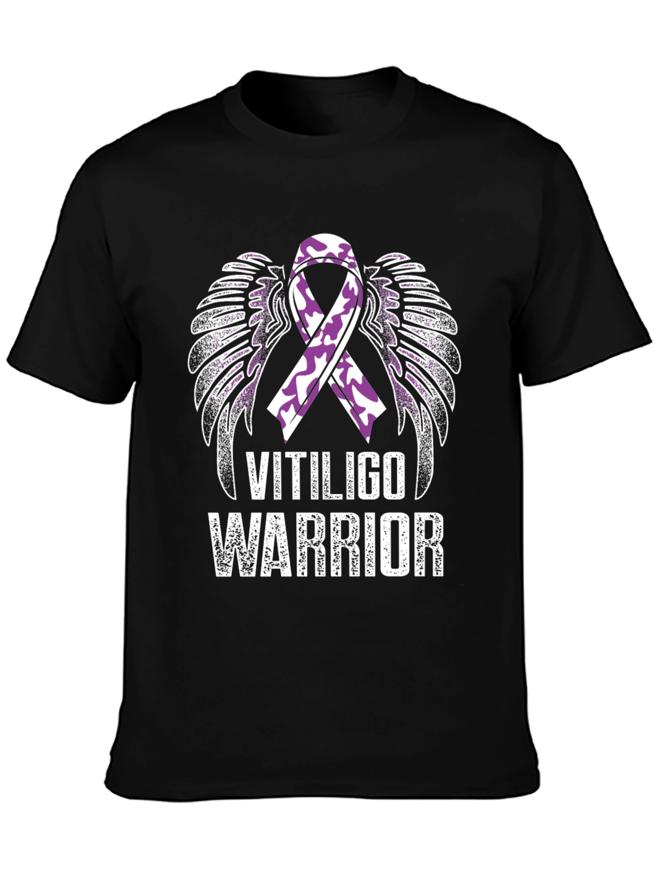 Vitiligo Warrior Ribbon Wings T-Shirt