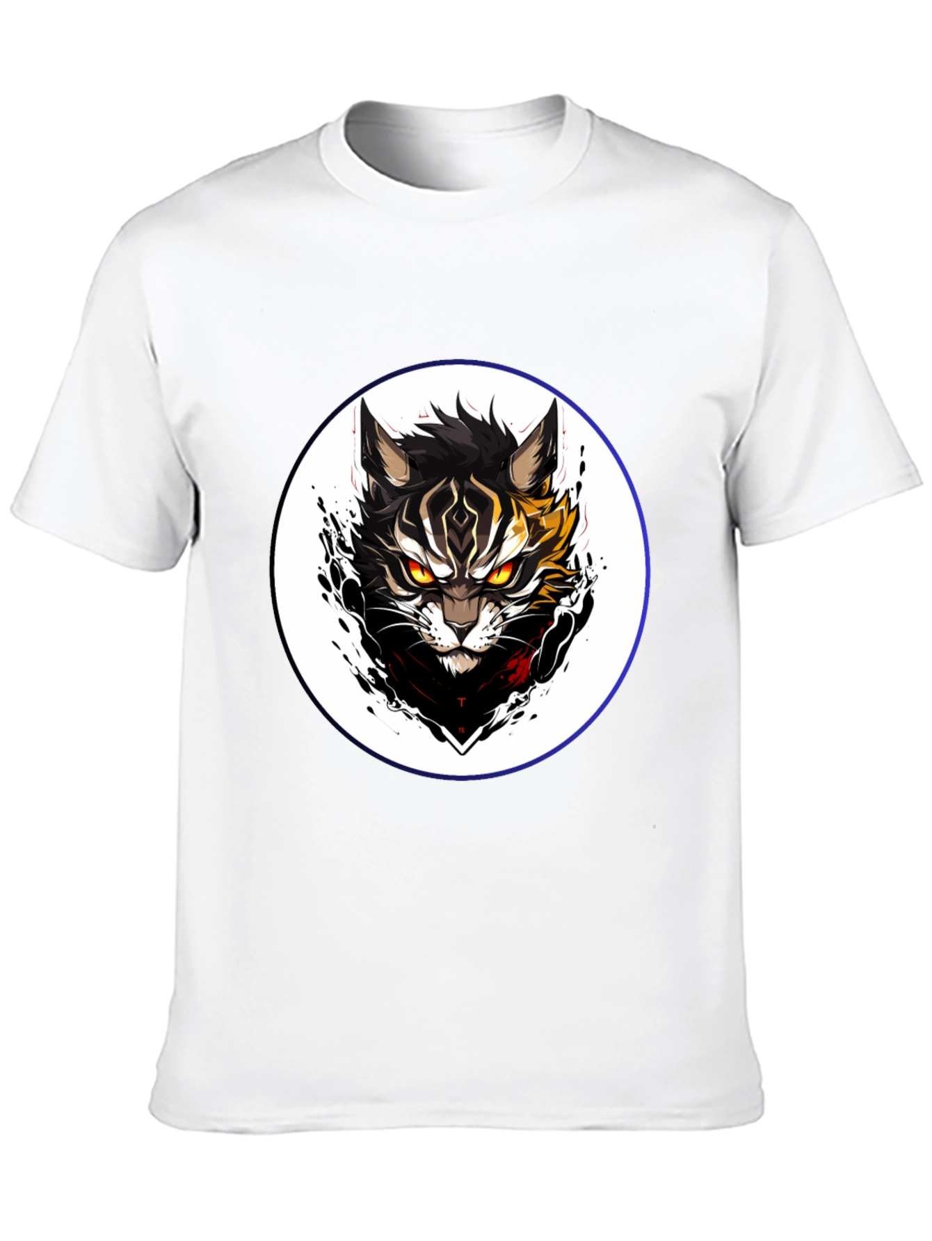 Black T-Shirt with Cat Design