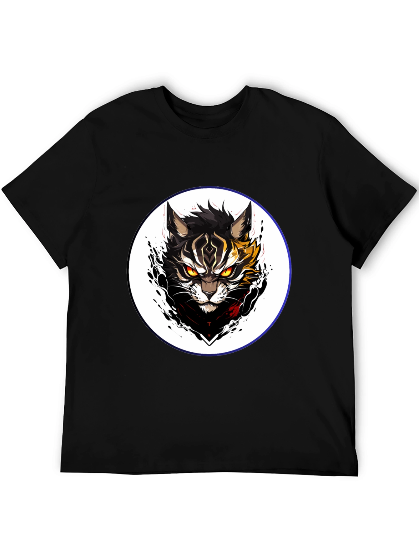 Black T-Shirt with Cat Design