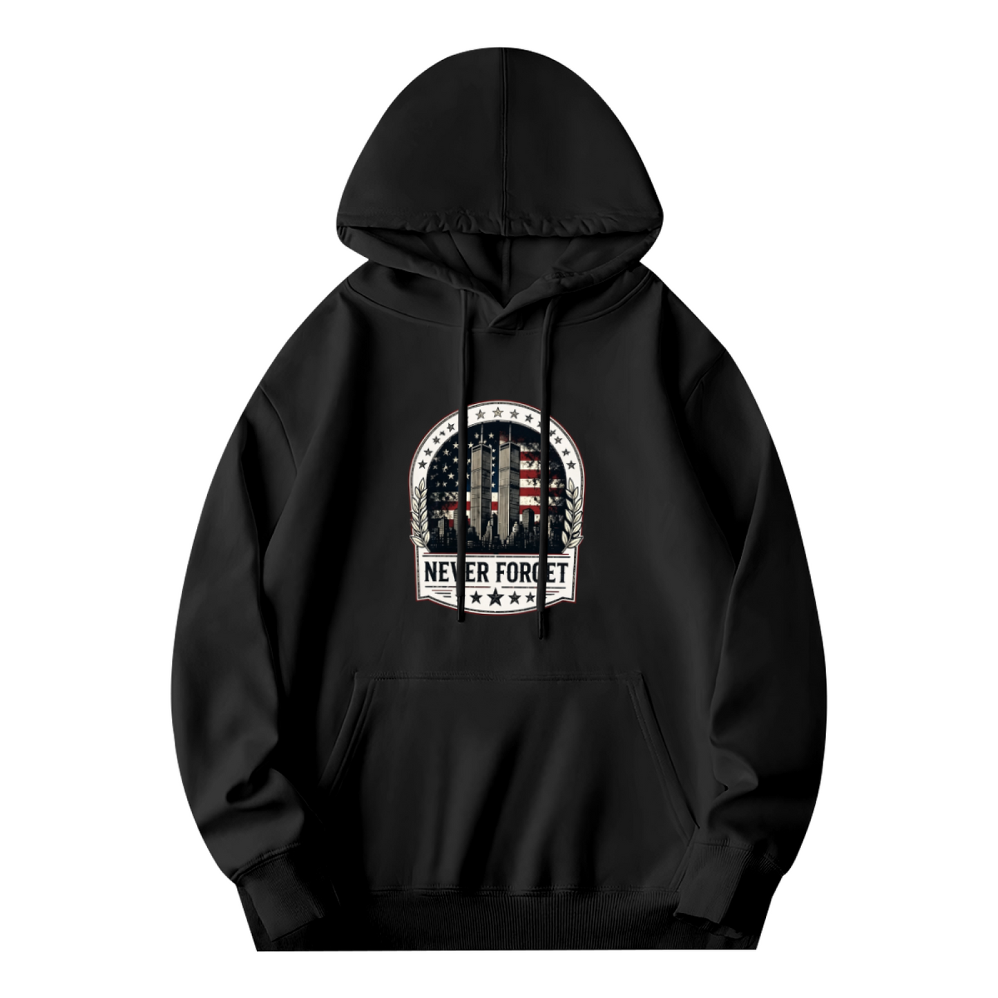 Retro Wreath Frame Twin Towers Never Forget 9?11 Hoodie
