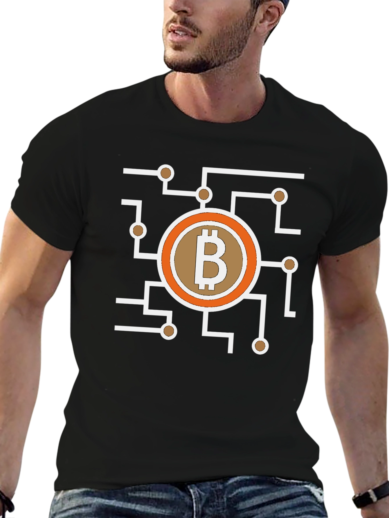 Bitcoin Circuit Graphic Tee - Crypto Currency Shirt