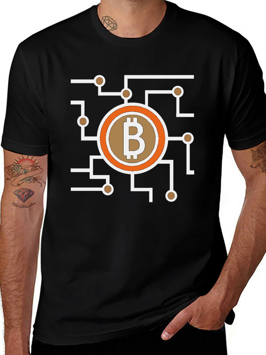 Bitcoin Circuit Graphic Tee - Crypto Currency Shirt