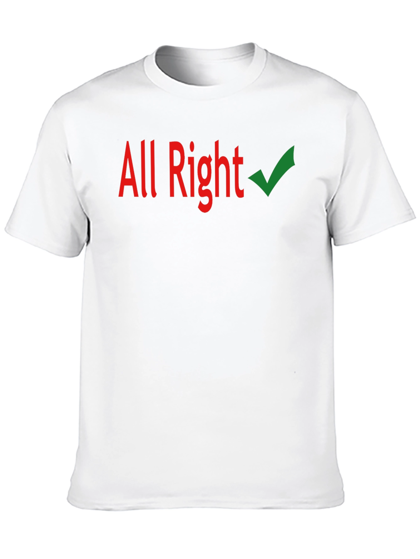 All Right Checkmark Graphic Tee - Casual Black T-Shirt