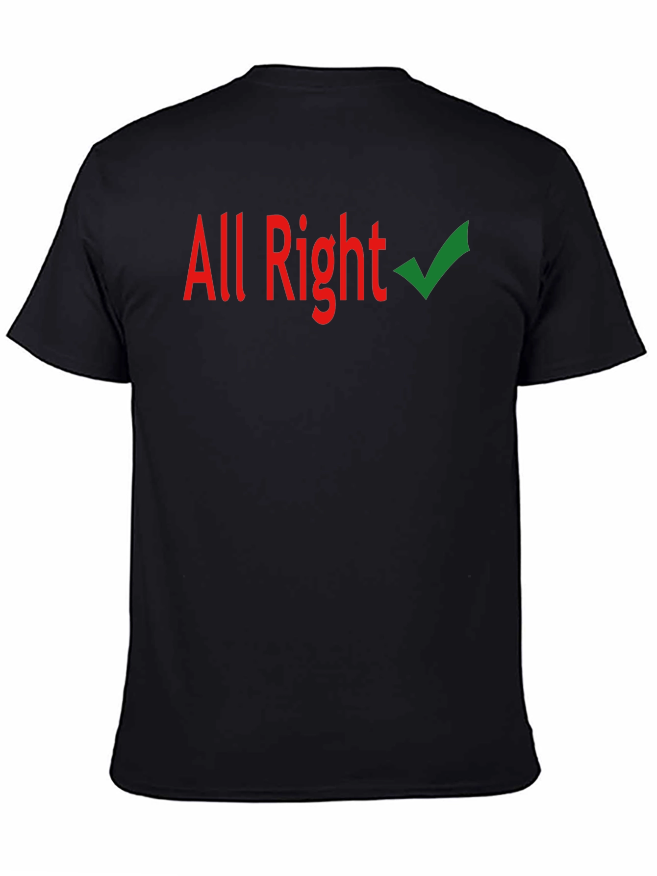 All Right Checkmark Graphic Tee - Casual Black T-Shirt