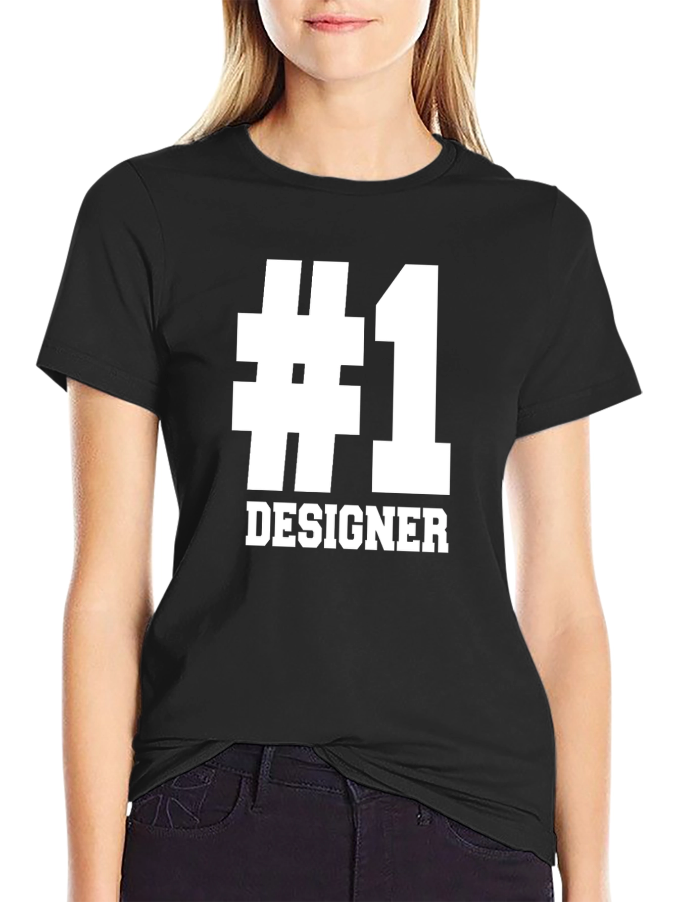 #1 Designer Graphic Tee - Black Cotton T-Shirt