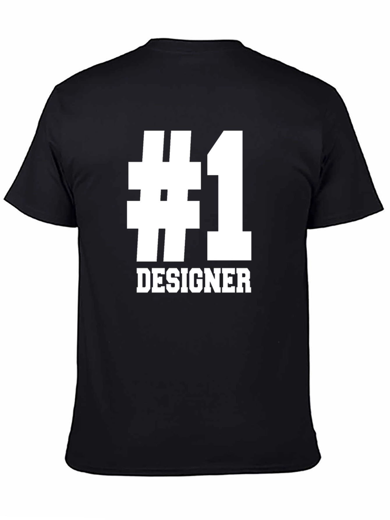 #1 Designer Graphic Tee - Black Cotton T-Shirt