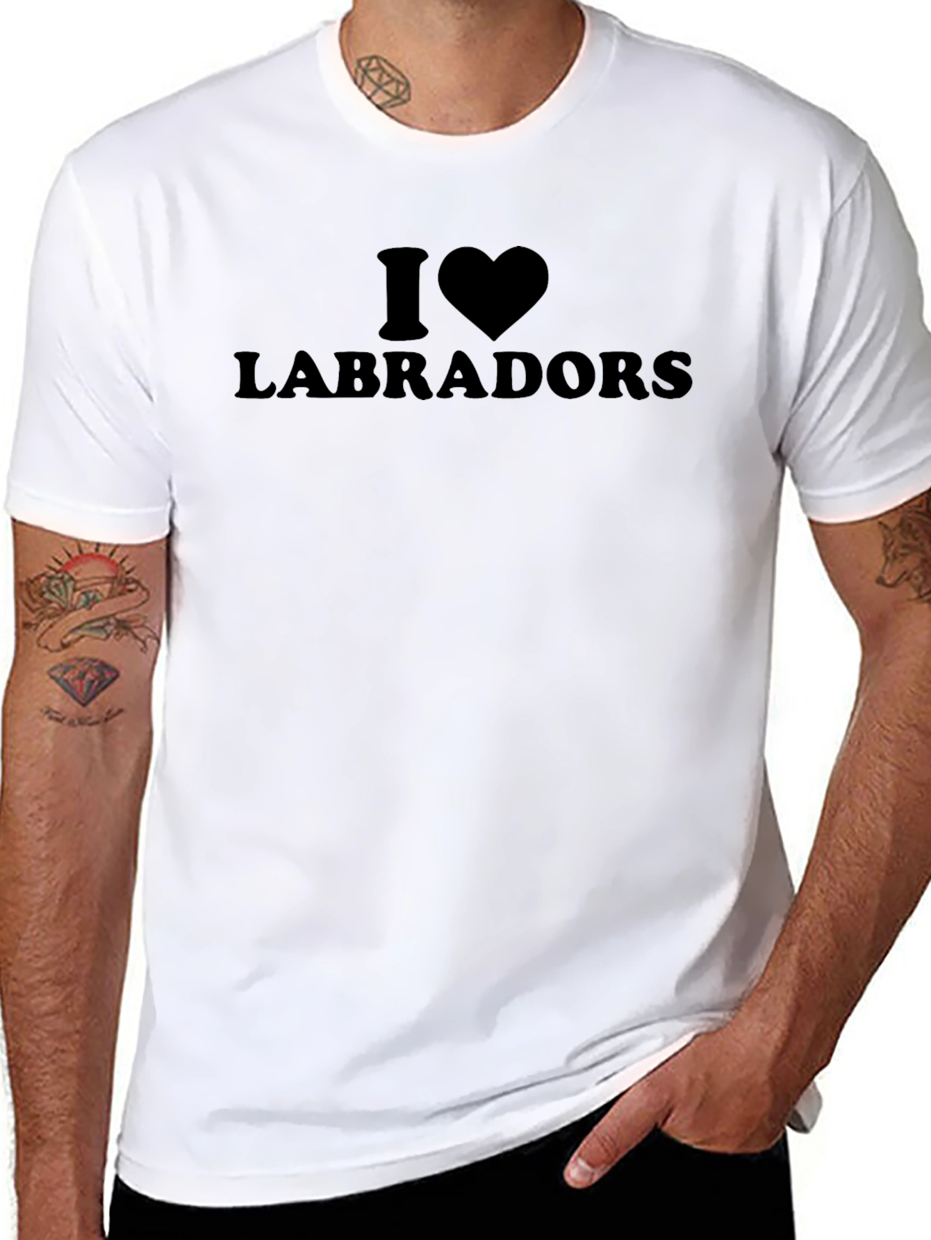 I Heart Labradors Black T-Shirt