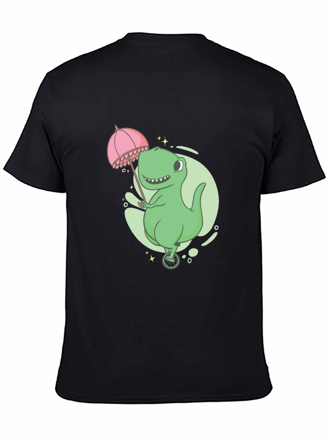Dino Unicycle T-Shirt - Black Graphic Tee