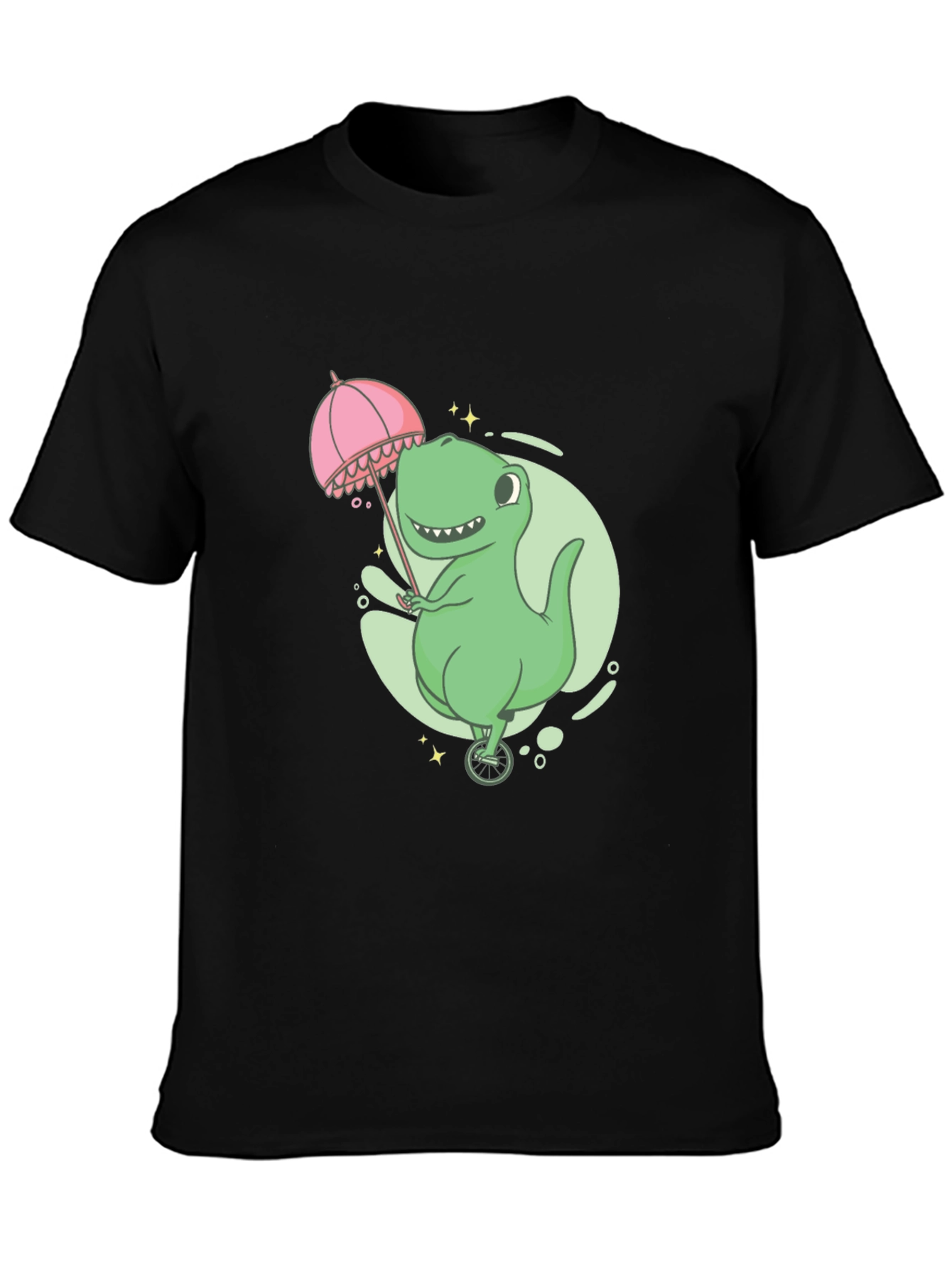 Dino Unicycle T-Shirt - Black Graphic Tee