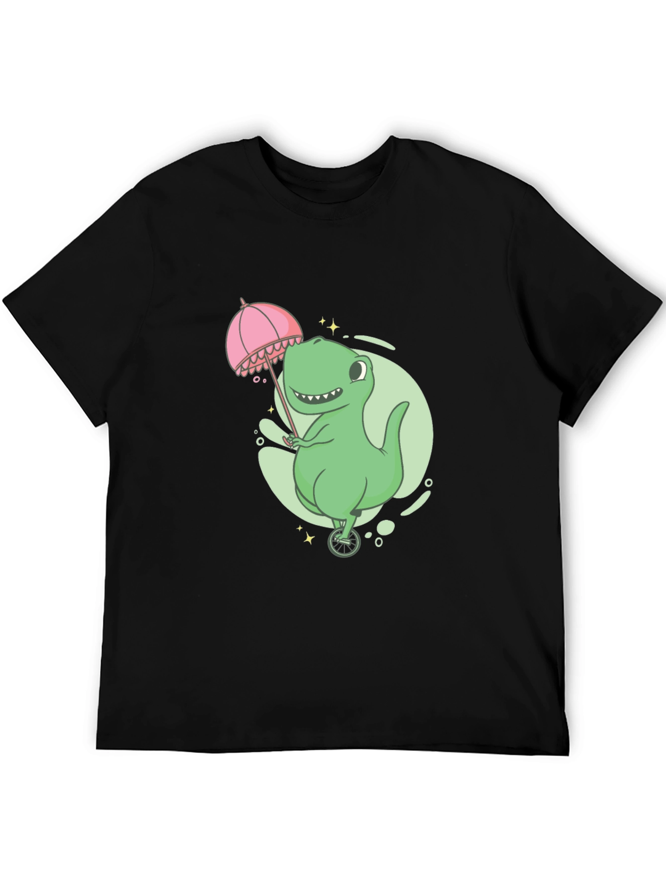 Dino Unicycle T-Shirt - Black Graphic Tee