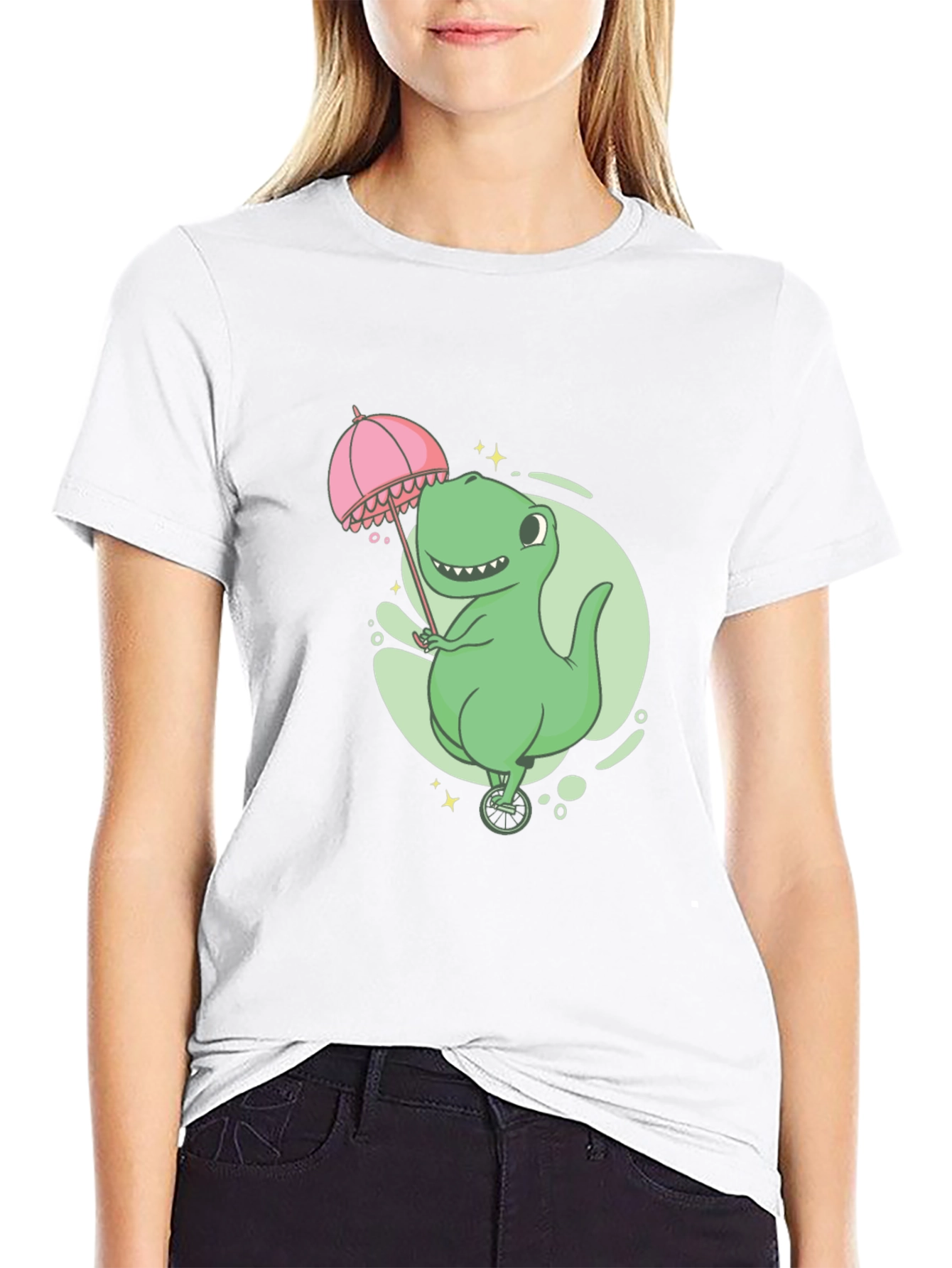 Dino Unicycle T-Shirt - Black Graphic Tee