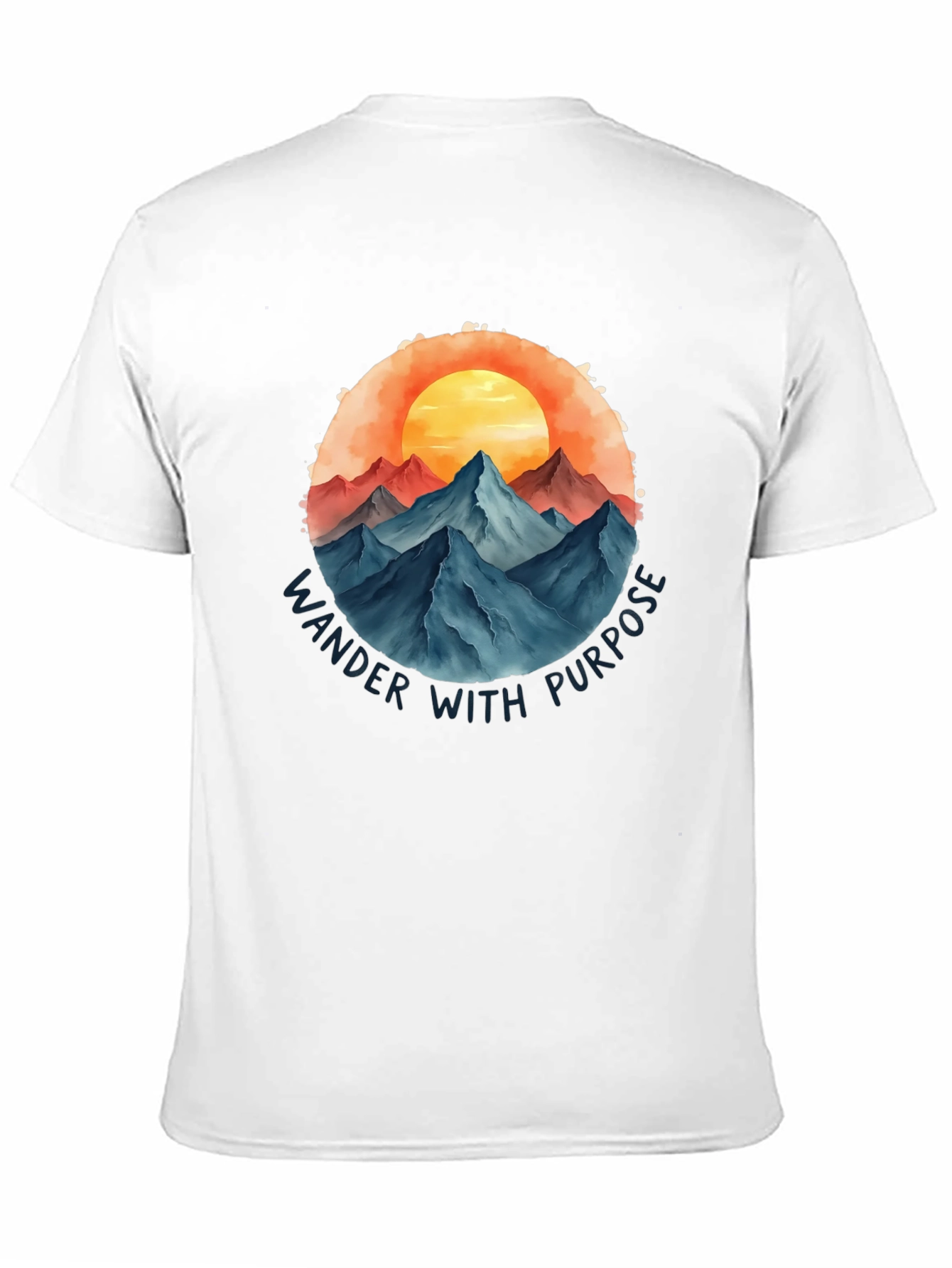 Wander With Purpose Graphic Tee - Mountain Sunset Design
