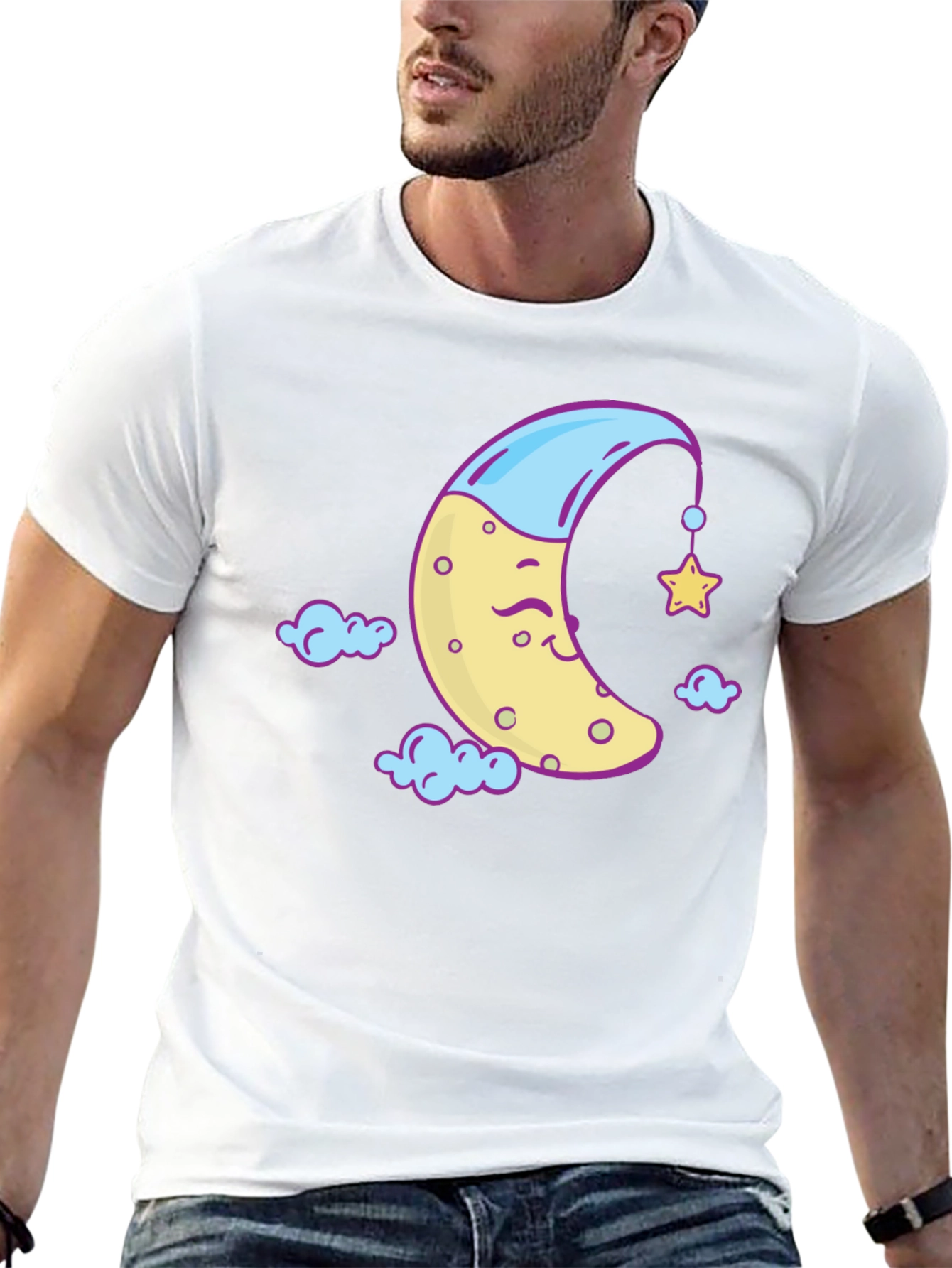 Dreamy Moon Graphic Tee - Soft Cotton Comfort