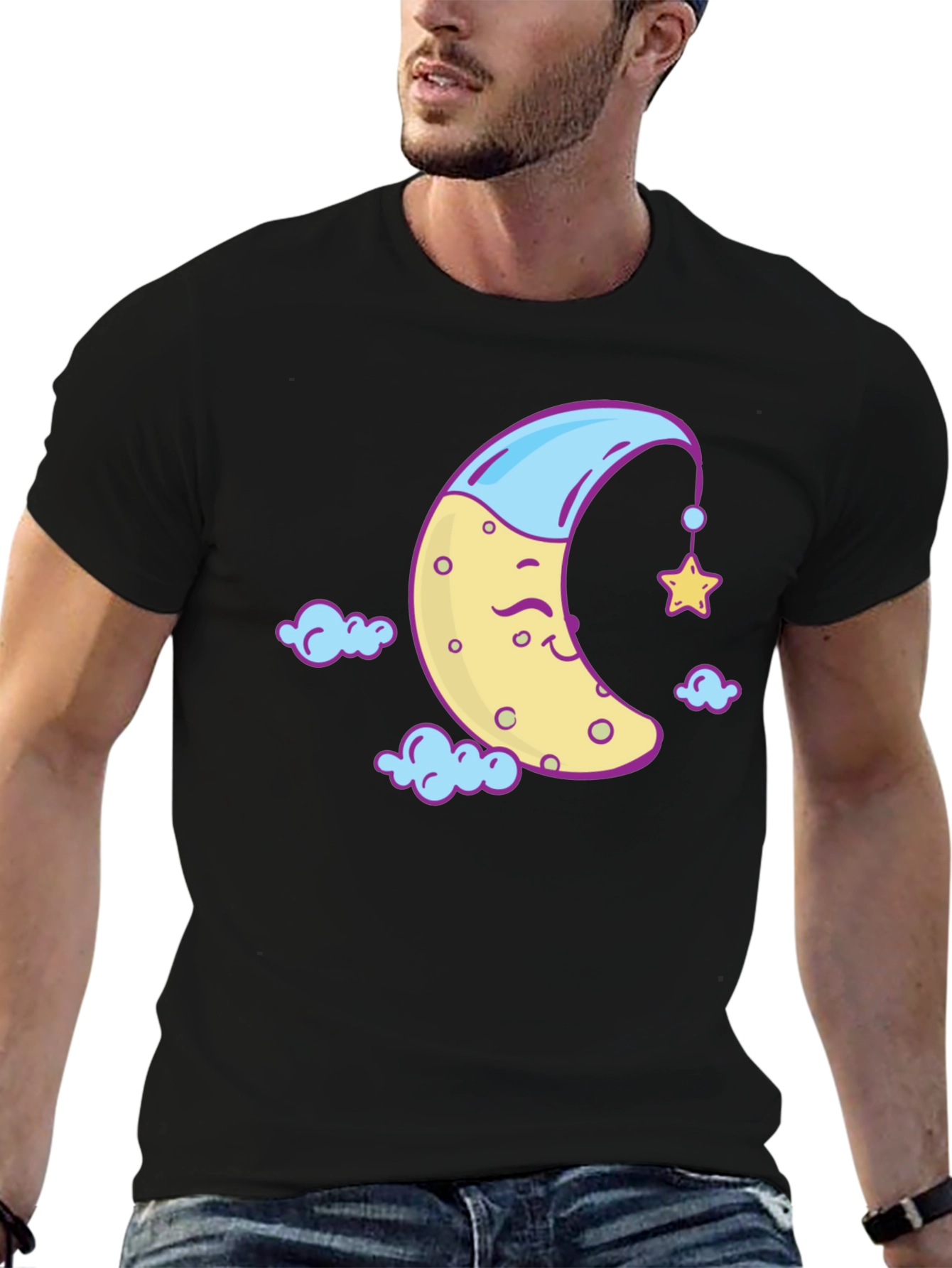 Dreamy Moon Graphic Tee - Soft Cotton Comfort