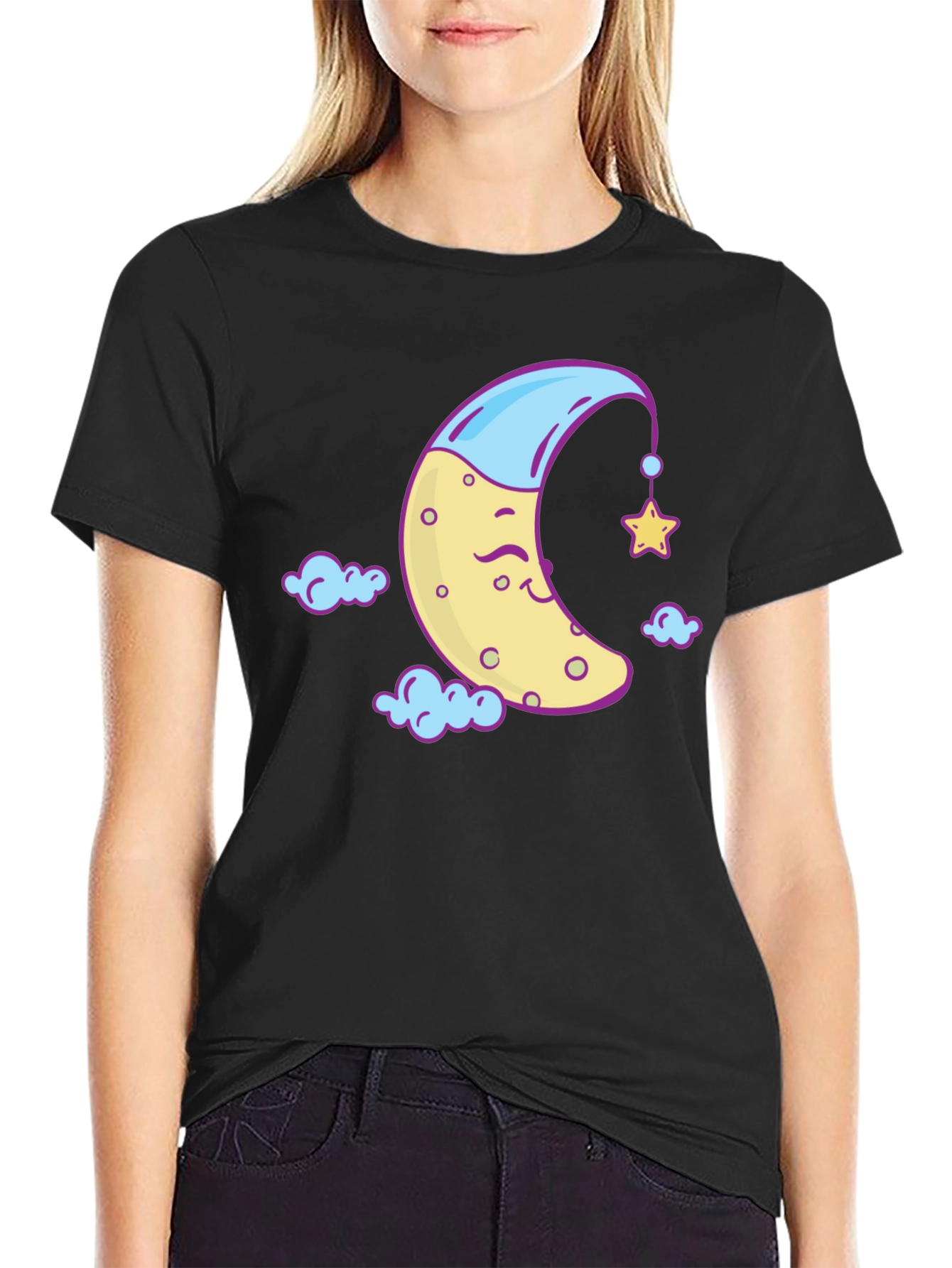 Dreamy Moon Graphic Tee - Soft Cotton Comfort