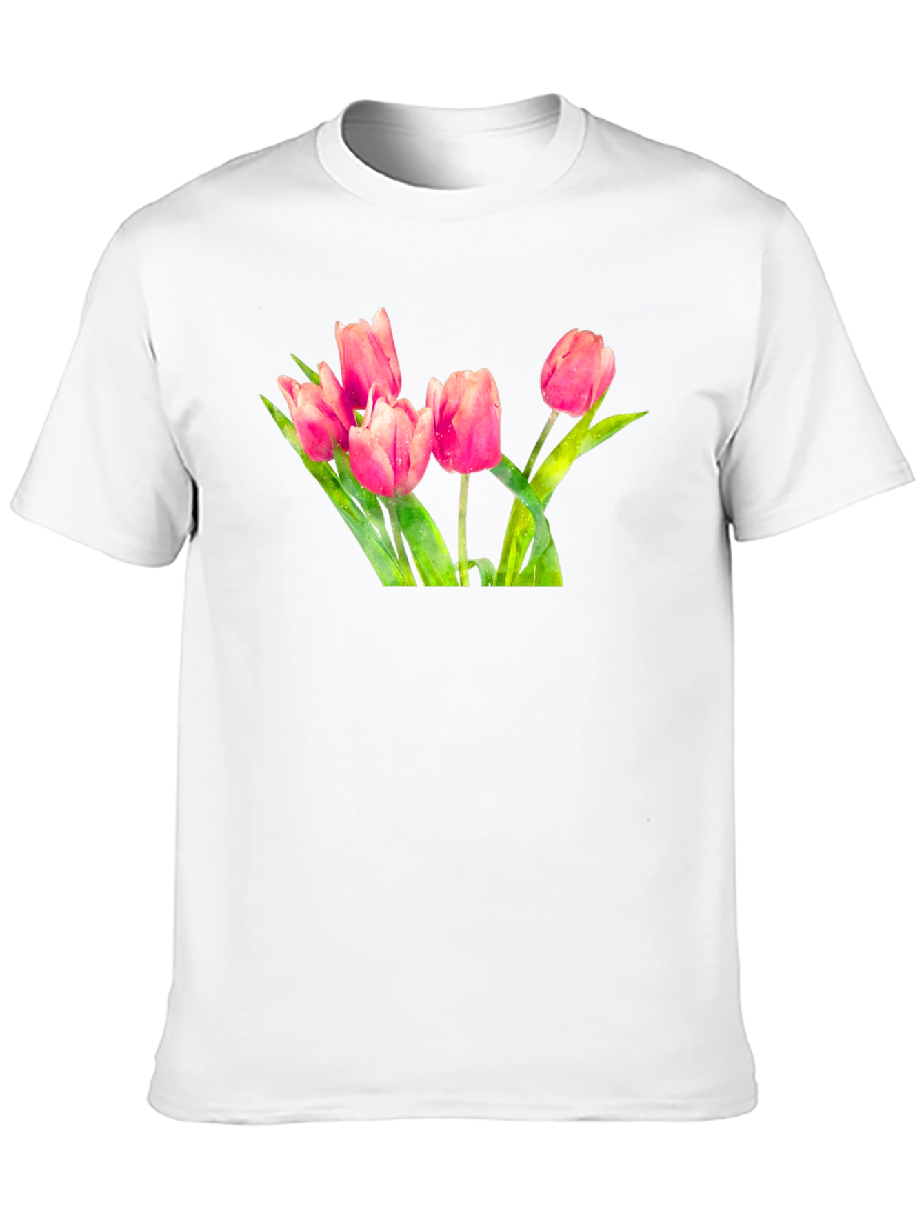 Tulip Print Black T-Shirt