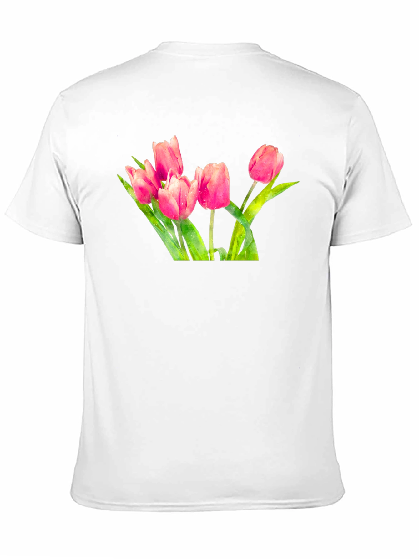 Tulip Print Black T-Shirt