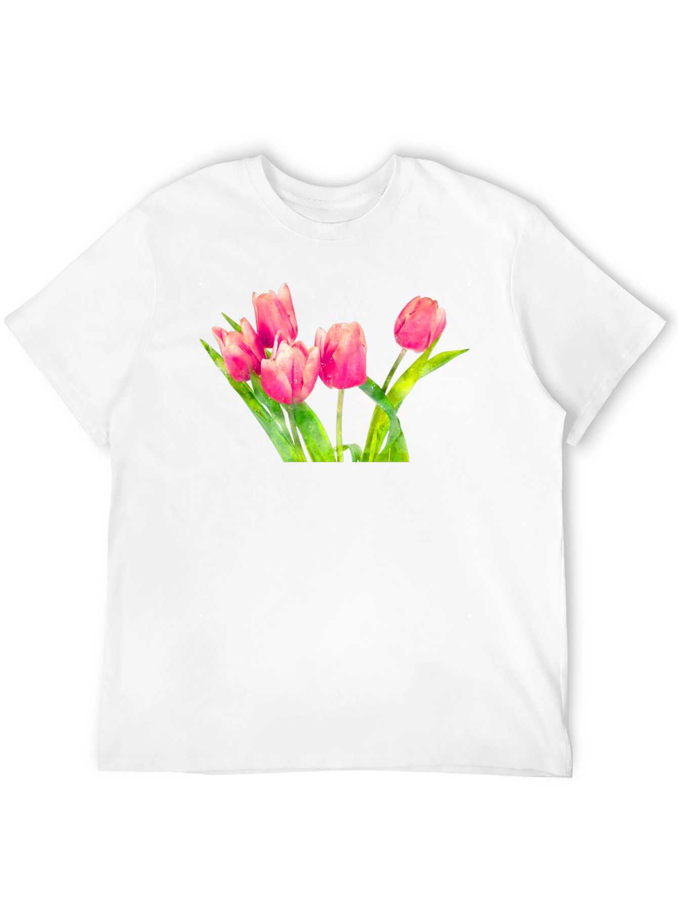 Tulip Print Black T-Shirt