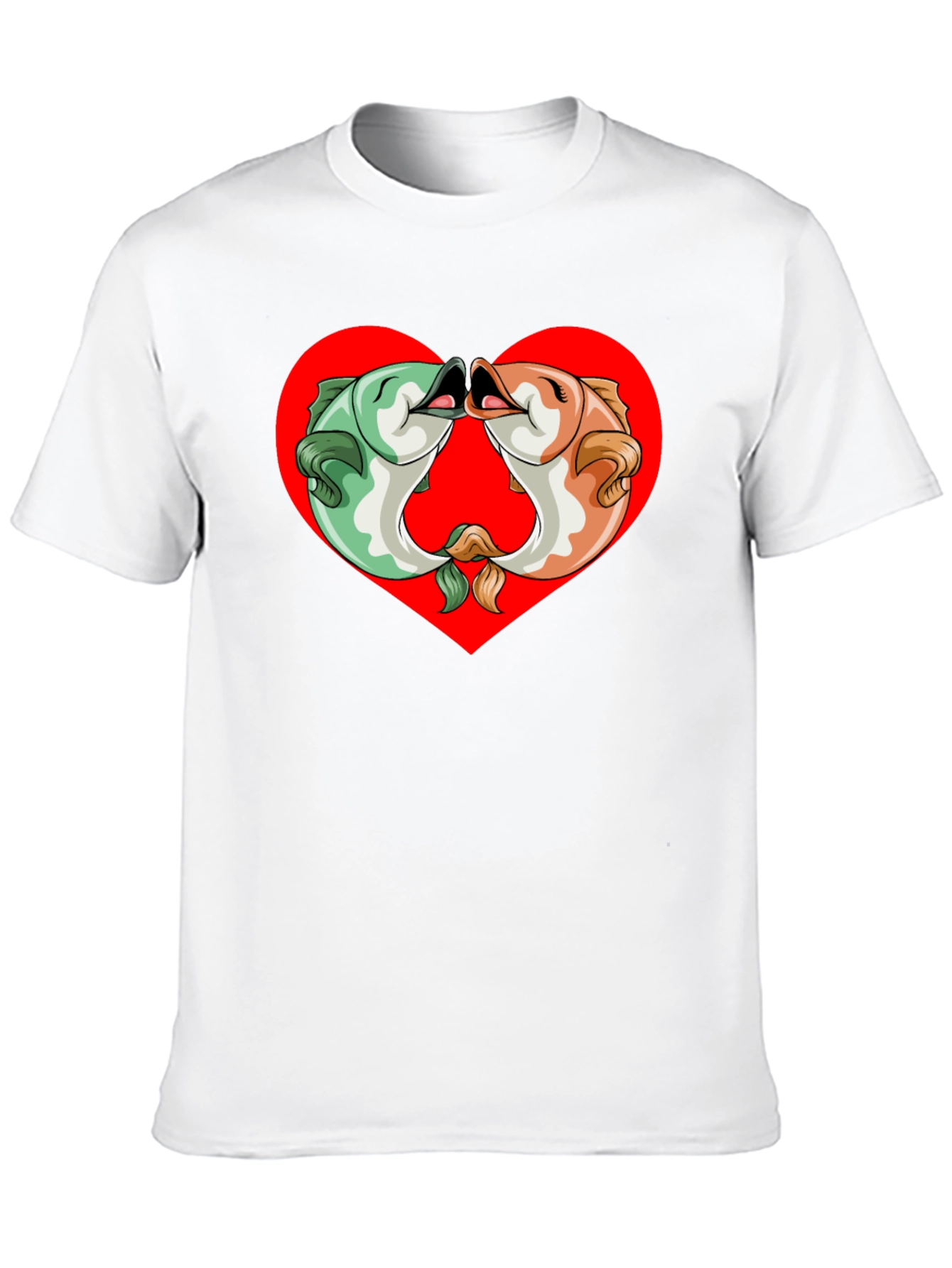 Fish Kissing Graphic Black T-Shirt