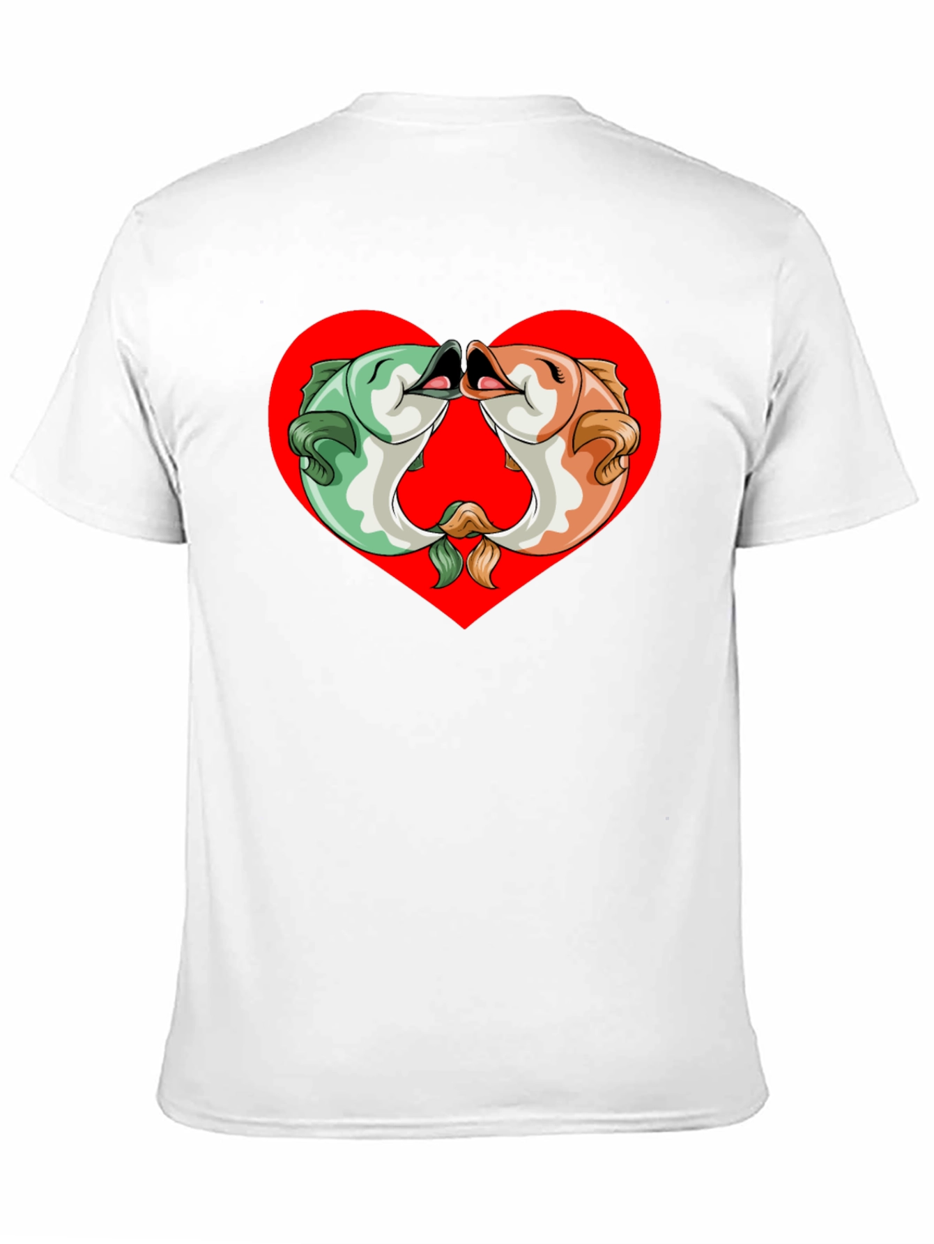 Fish Kissing Graphic Black T-Shirt