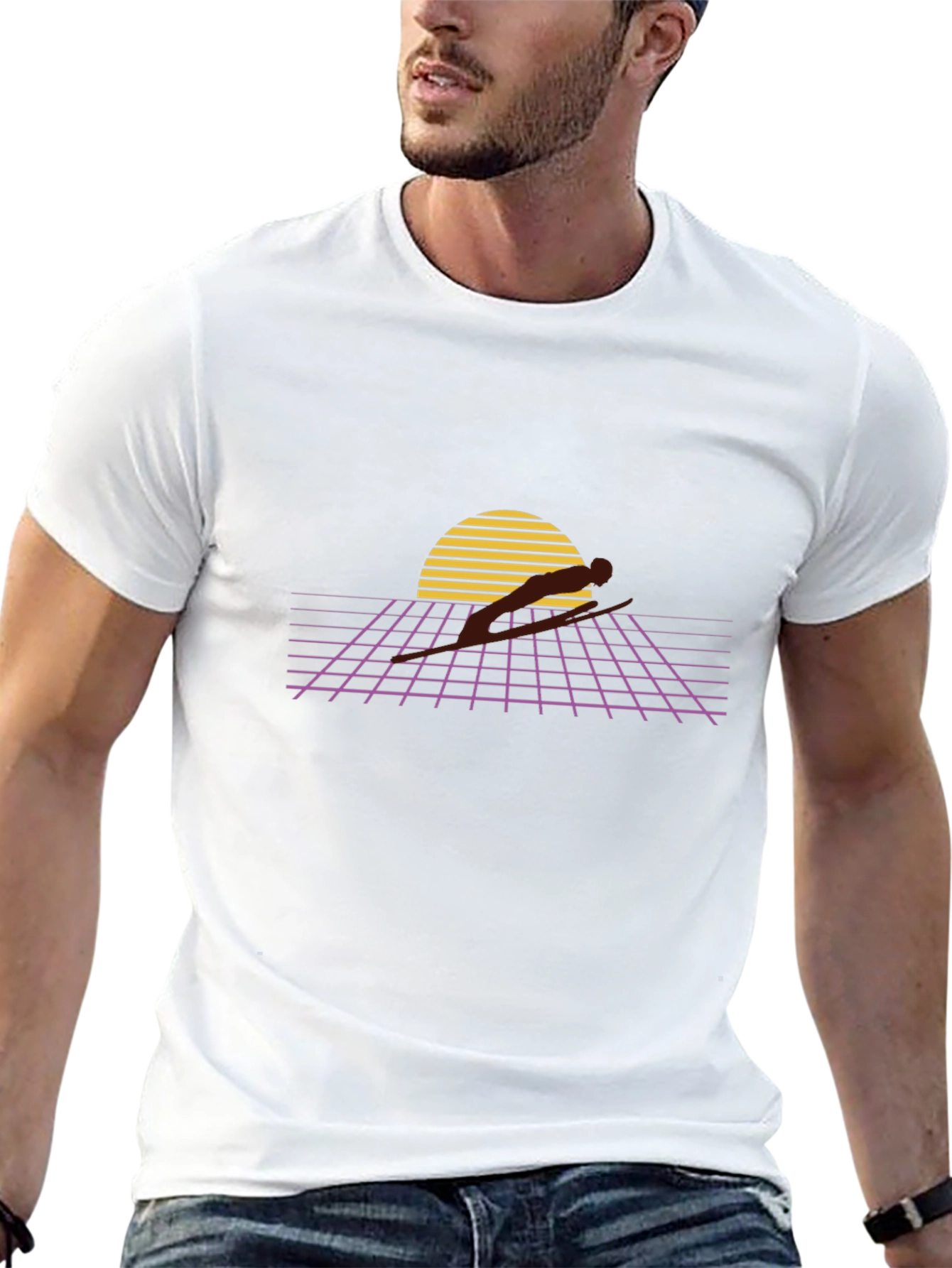 Retro Sunset Runner Graphic Tee