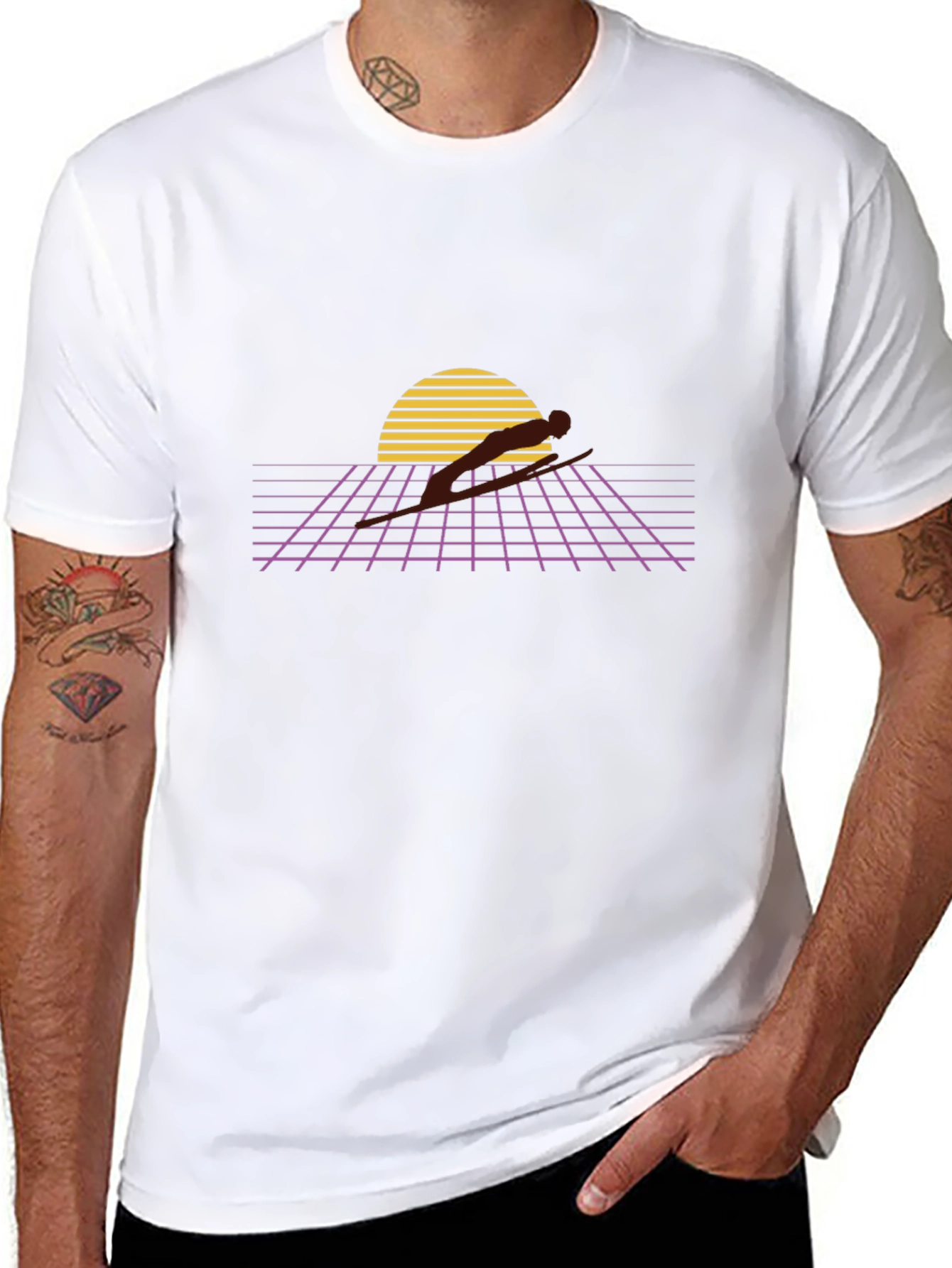 Retro Sunset Runner Graphic Tee
