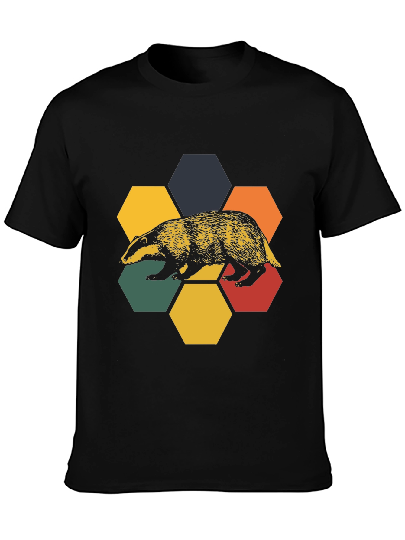Retro Badger Hexagon T-Shirt