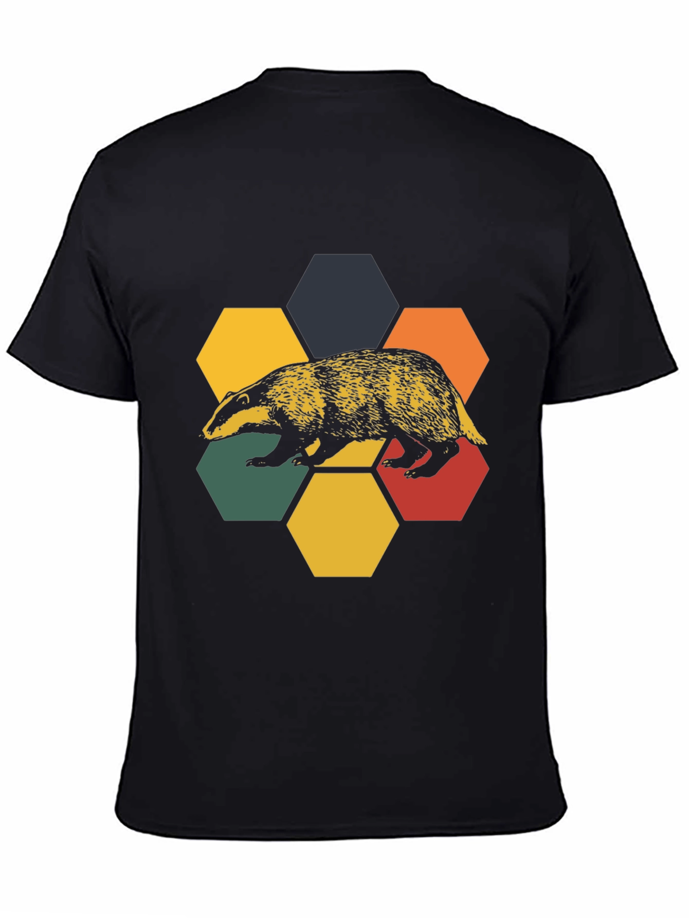 Retro Badger Hexagon T-Shirt