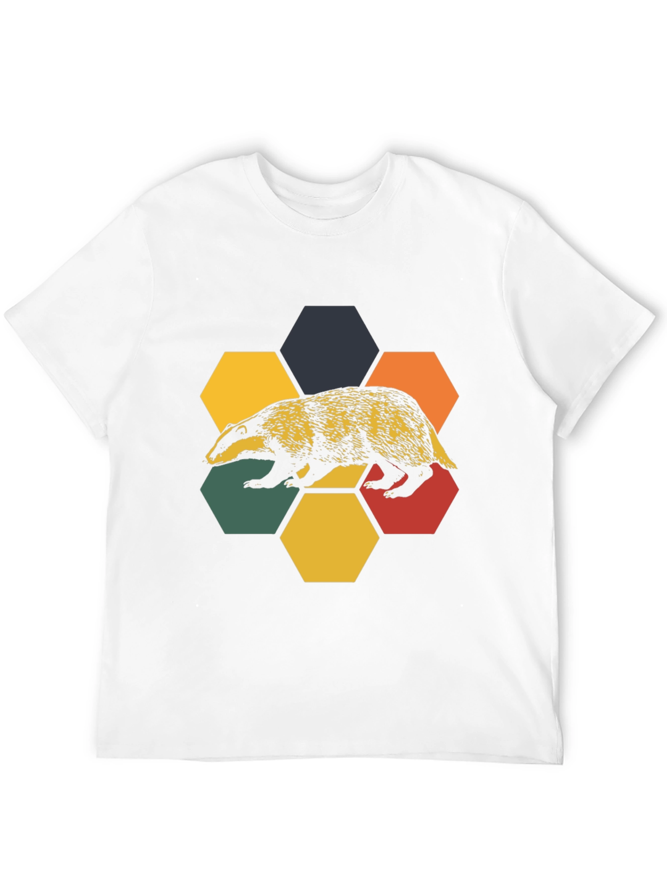 Retro Badger Hexagon T-Shirt