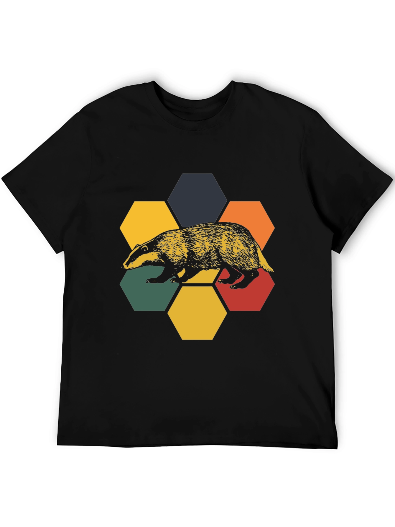 Retro Badger Hexagon T-Shirt