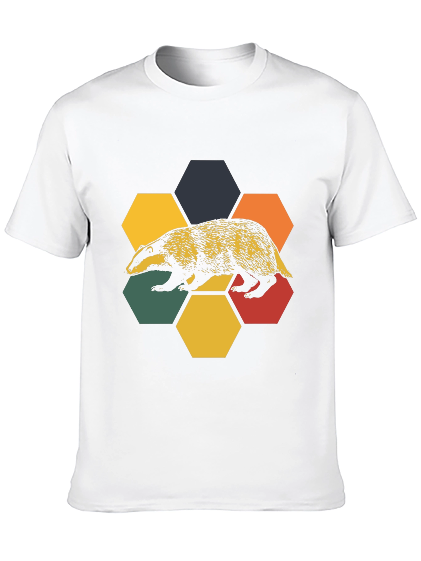Retro Badger Hexagon T-Shirt