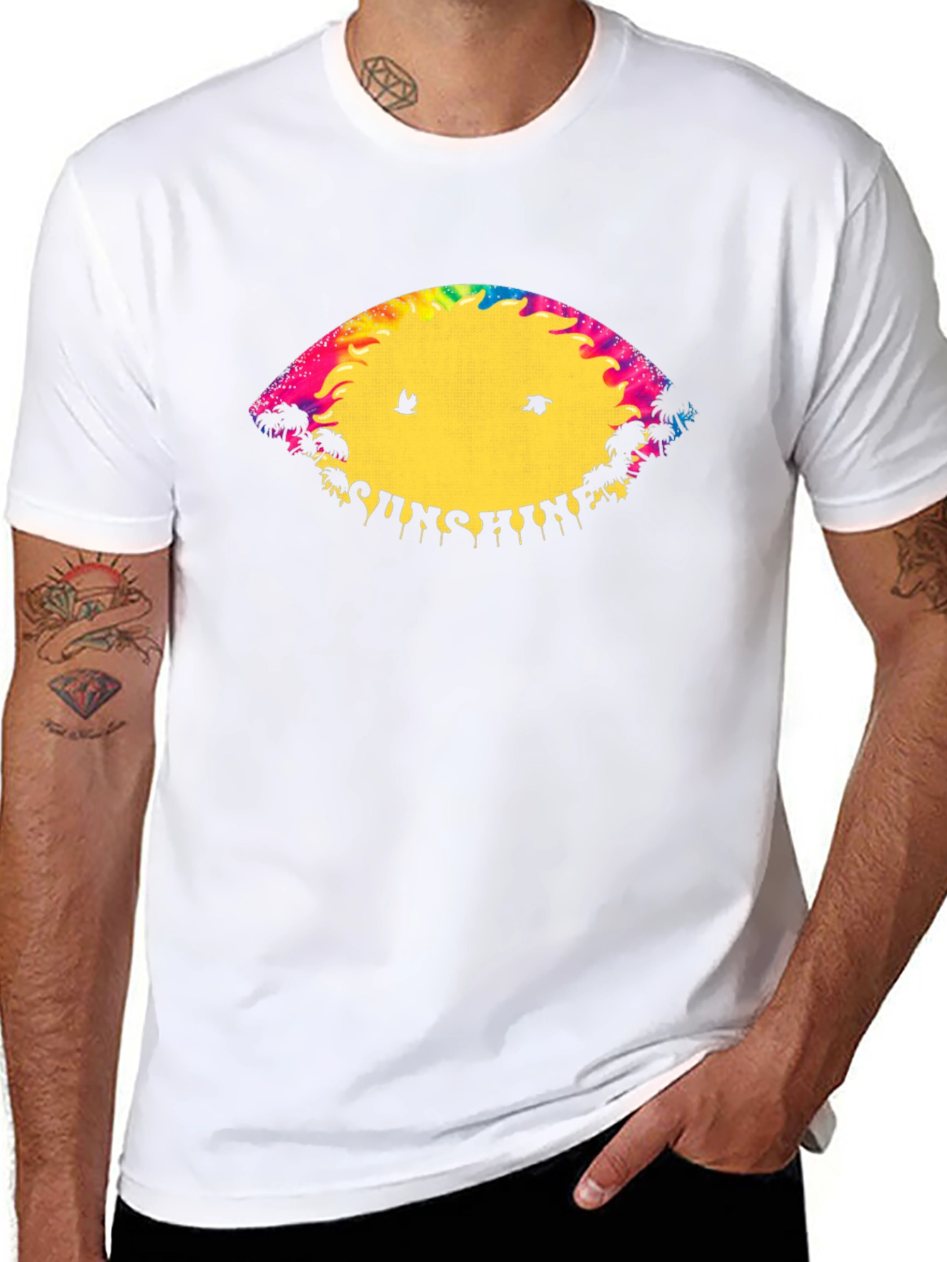 Sunshine Graphic Print Black T-Shirt