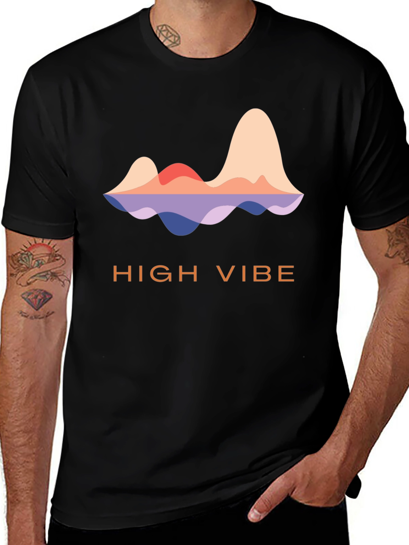 High Vibe T-Shirt - Mountain Sunset Graphic Tee